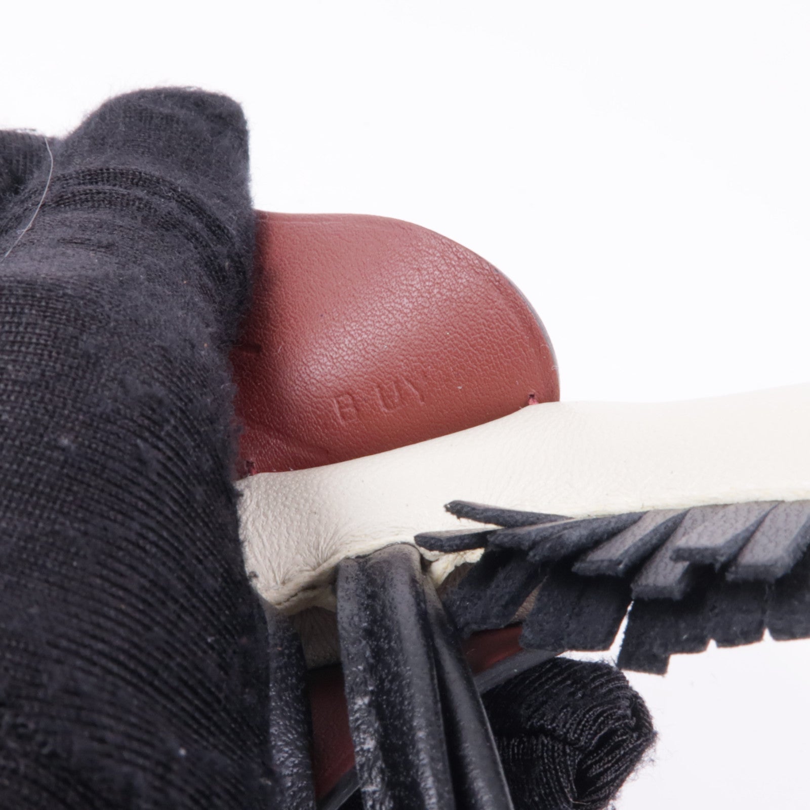 HERMES Milo皮革/Swift皮革Rodeo Pegase PM掛飾Craie/Noir/Rouge H