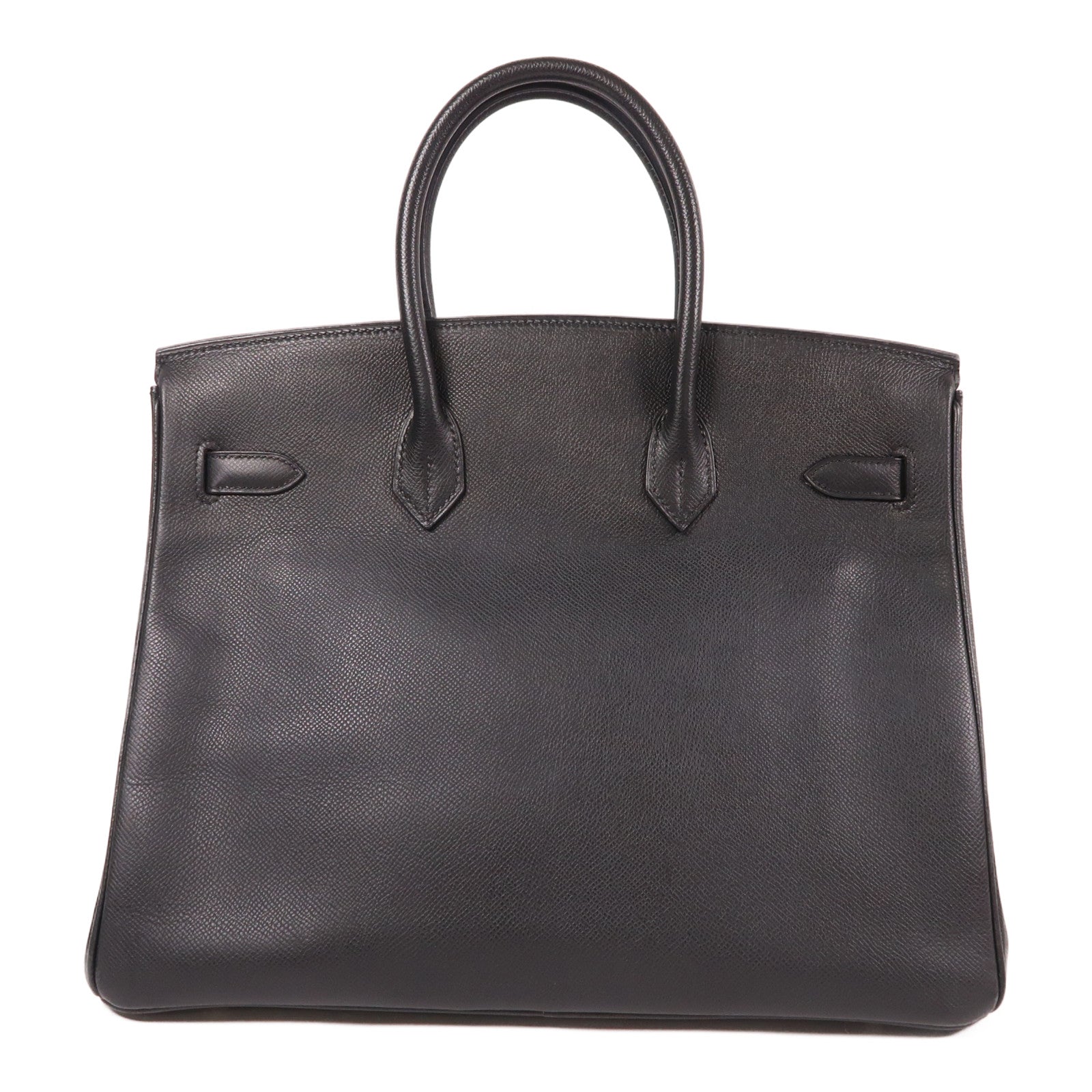 HERMES Epsom皮革Birkin 35銀扣手挽袋黑色