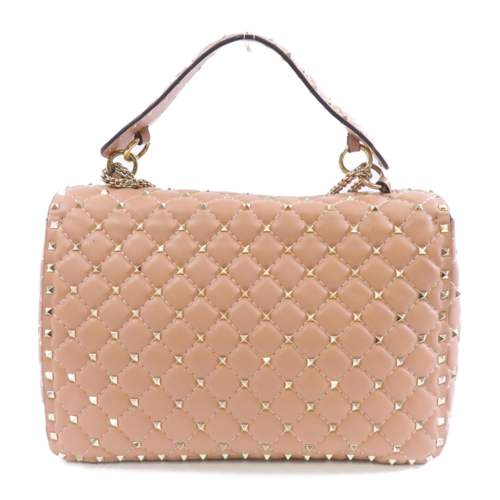 Valentino 牛皮皮革2way Shoulder Bag金扣手挽肩背兩用袋粉紅色