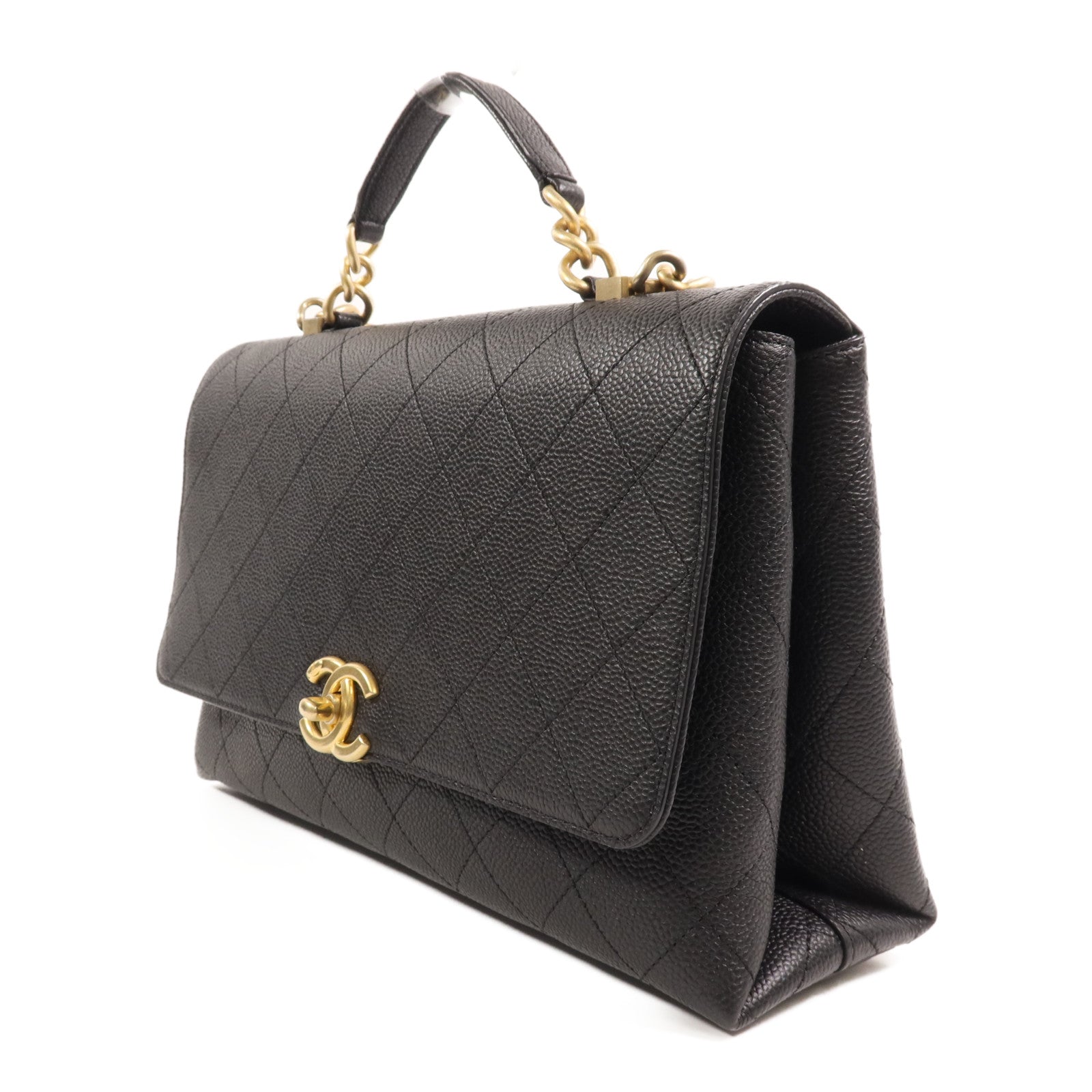 CHANEL 牛皮皮革2 Way Shoulder Bag金扣手挽肩背兩用袋