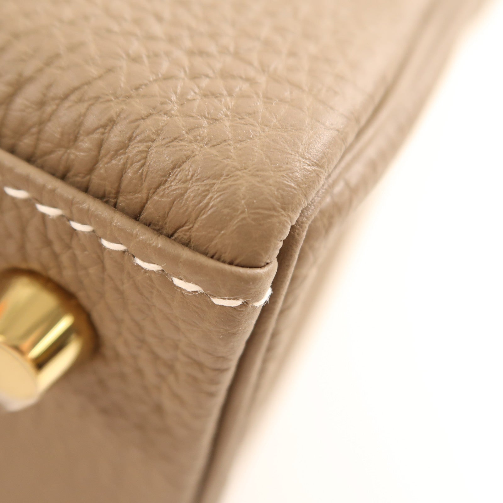 HERMES Celemence皮革Kelly 25金扣手挽肩背兩用袋Etoupe
