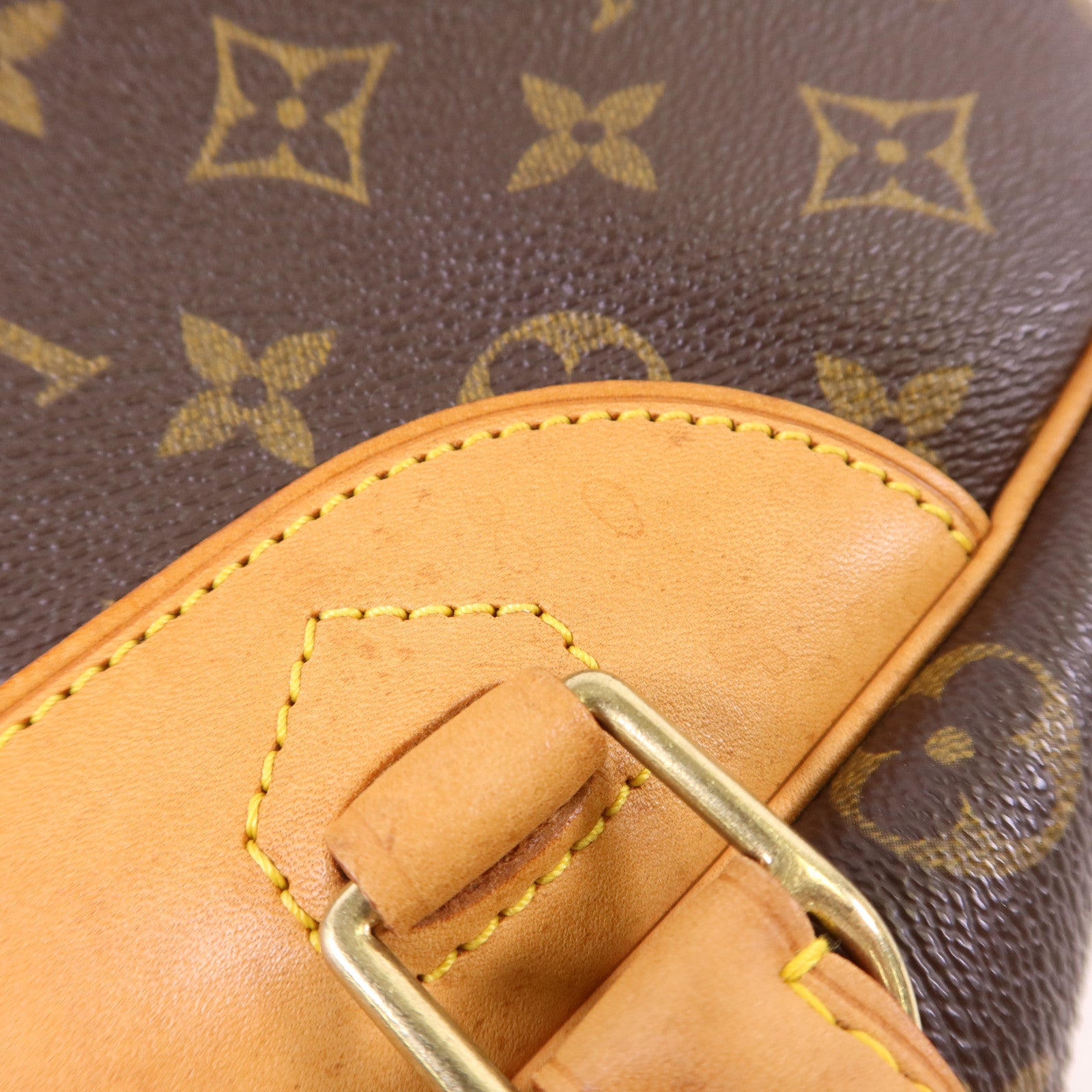 LOUIS VUITTON Monogram Deauville金扣手挽袋棕色