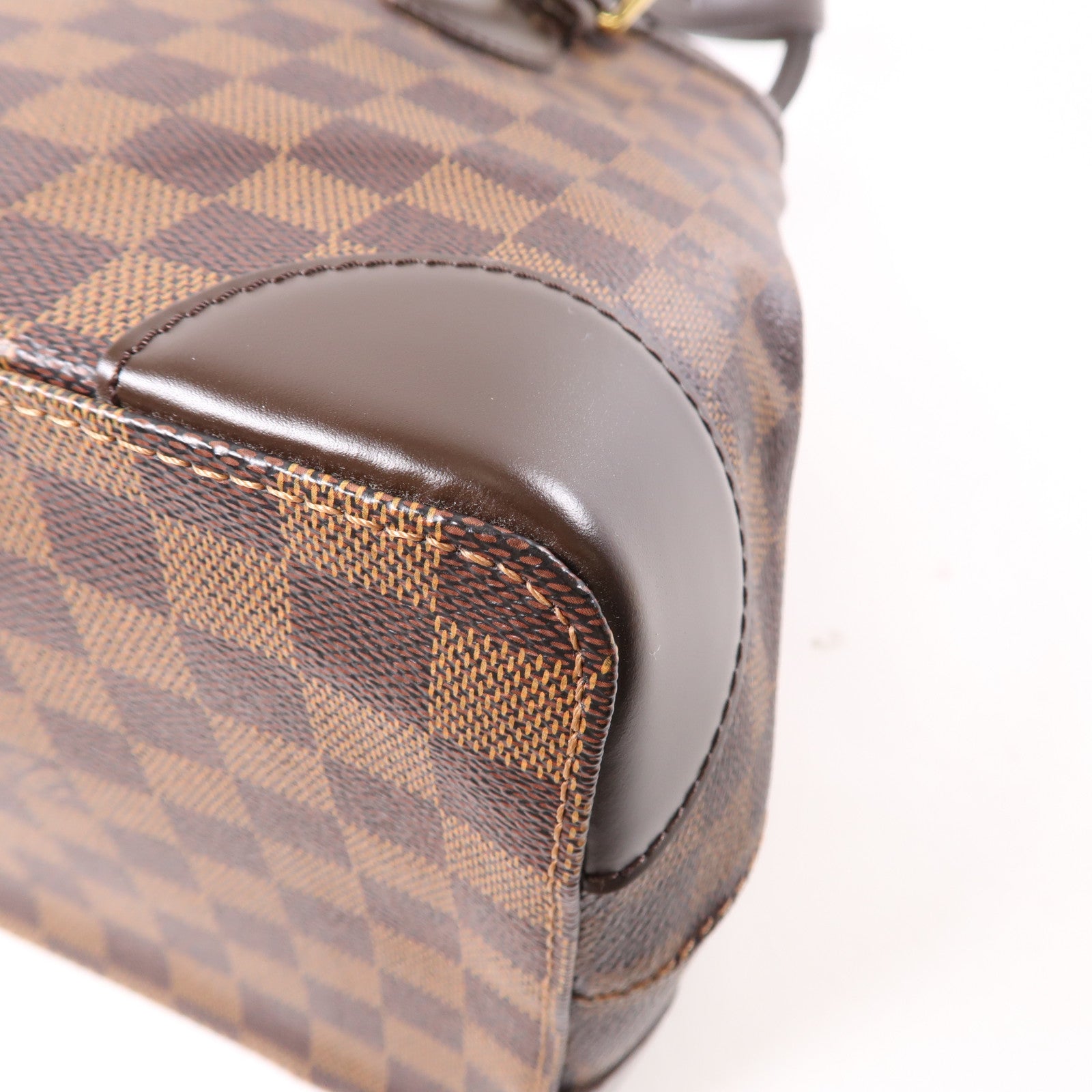LOUIS VUITTON Damier Hampstead MM金扣肩背袋棕色
