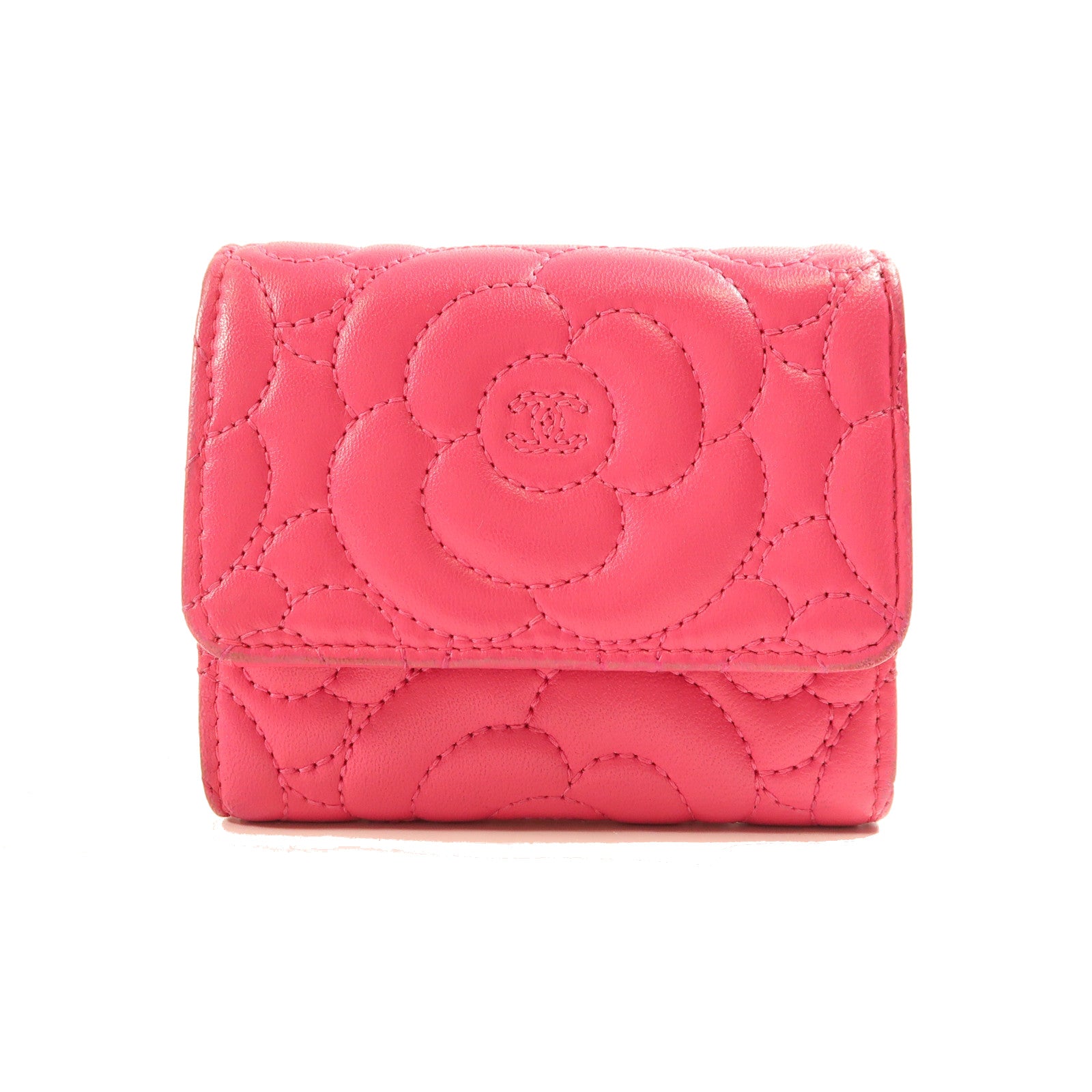 CHANEL 羊皮皮革Wallet銀扣錢包