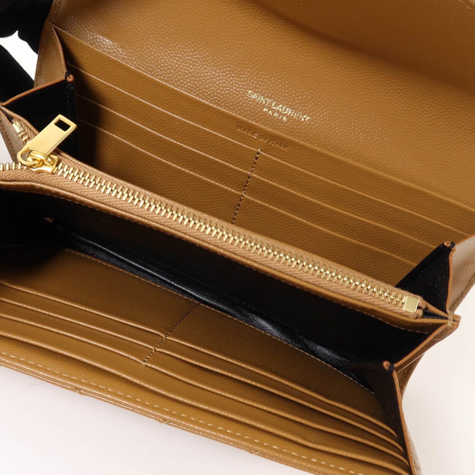 SAINT LAURENT 【激減優惠】牛皮皮革Large Flap Wallet金扣長錢包
