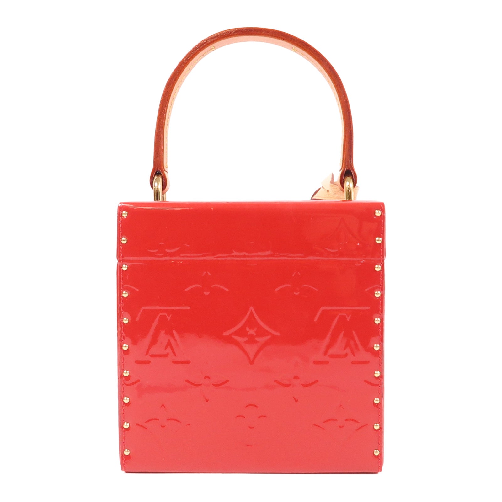 LOUIS VUITTON Monogram Vernis Bleecker Box金扣手挽肩背兩用袋