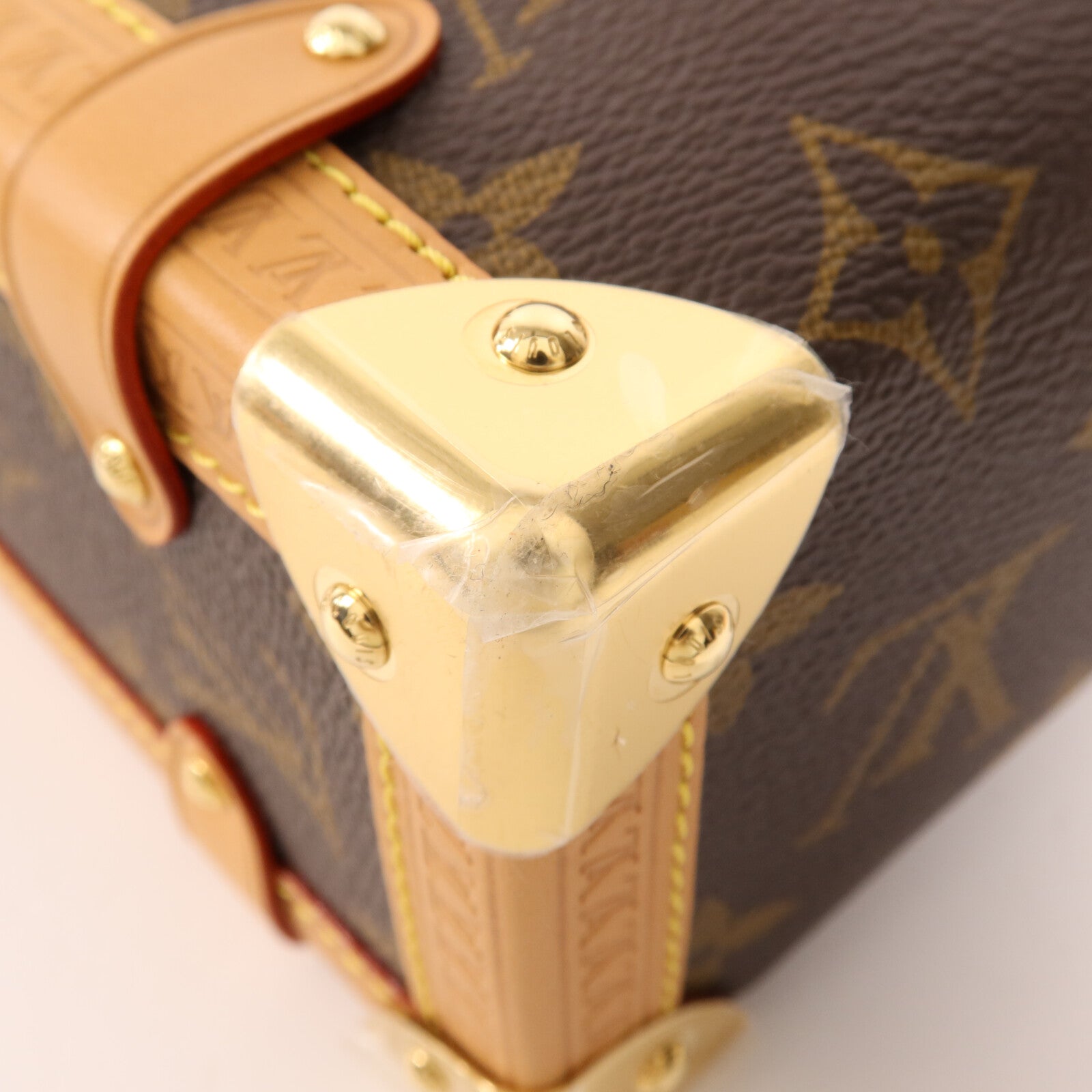 LOUIS VUITTON Monogram Side Trunk金扣手挽肩背兩用袋