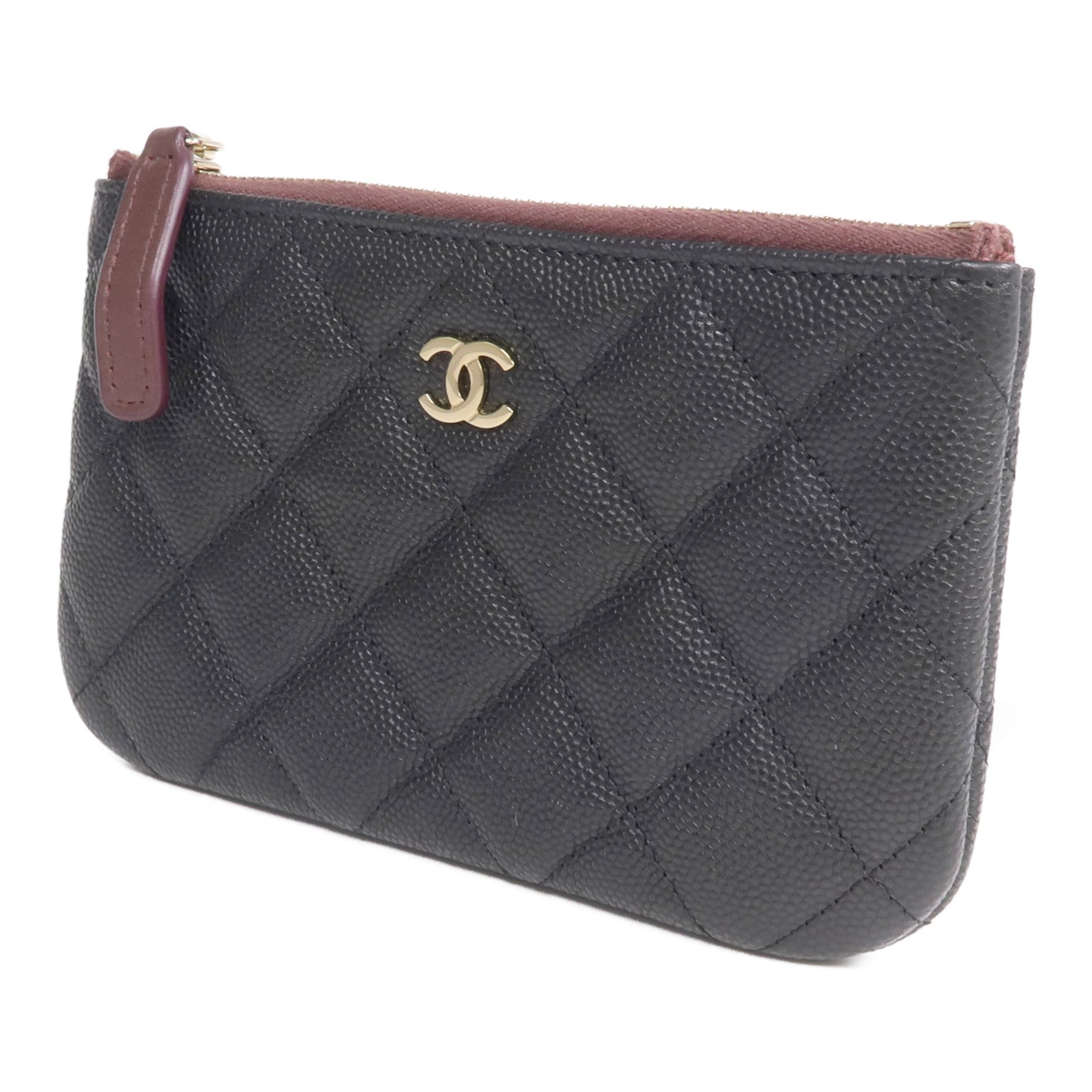 CHANEL 牛皮皮革Mini Pouch金扣手拿包