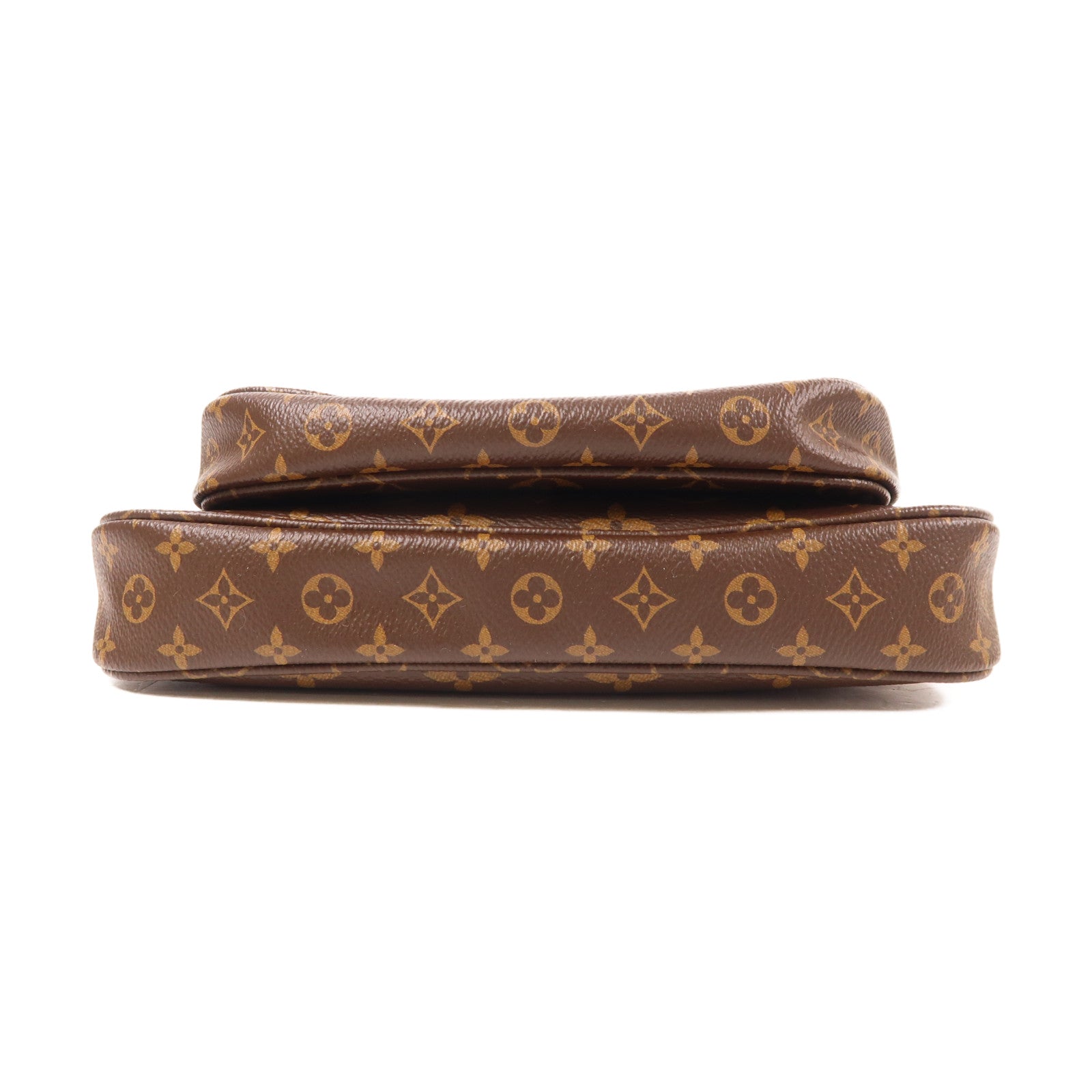 LOUIS VUITTON Monogram Multi Pochette Accessoires金扣肩背袋棕色