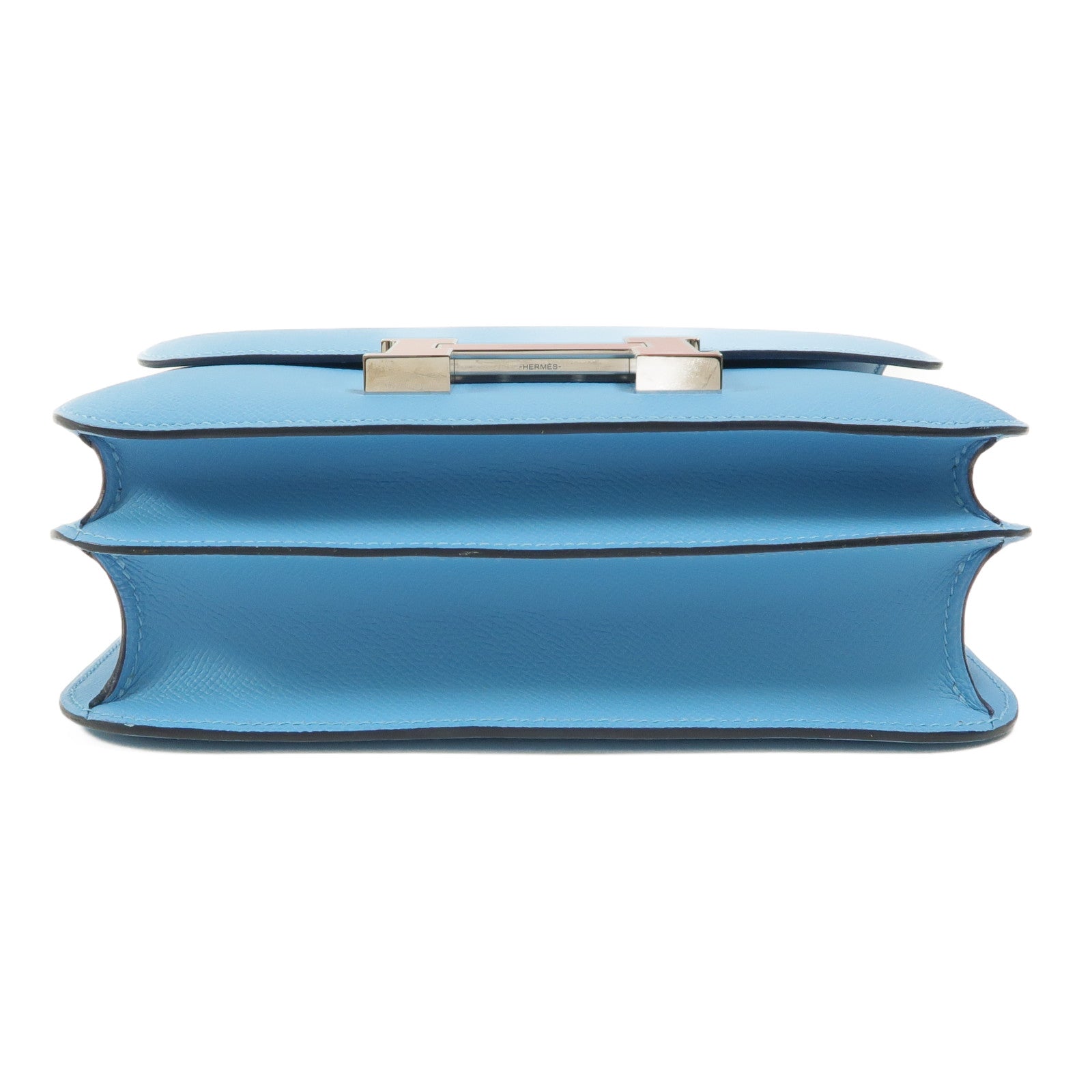 HERMES Epsom皮革Constance 24肩背袋Bleu Du Nord/Rouge de Coeur
