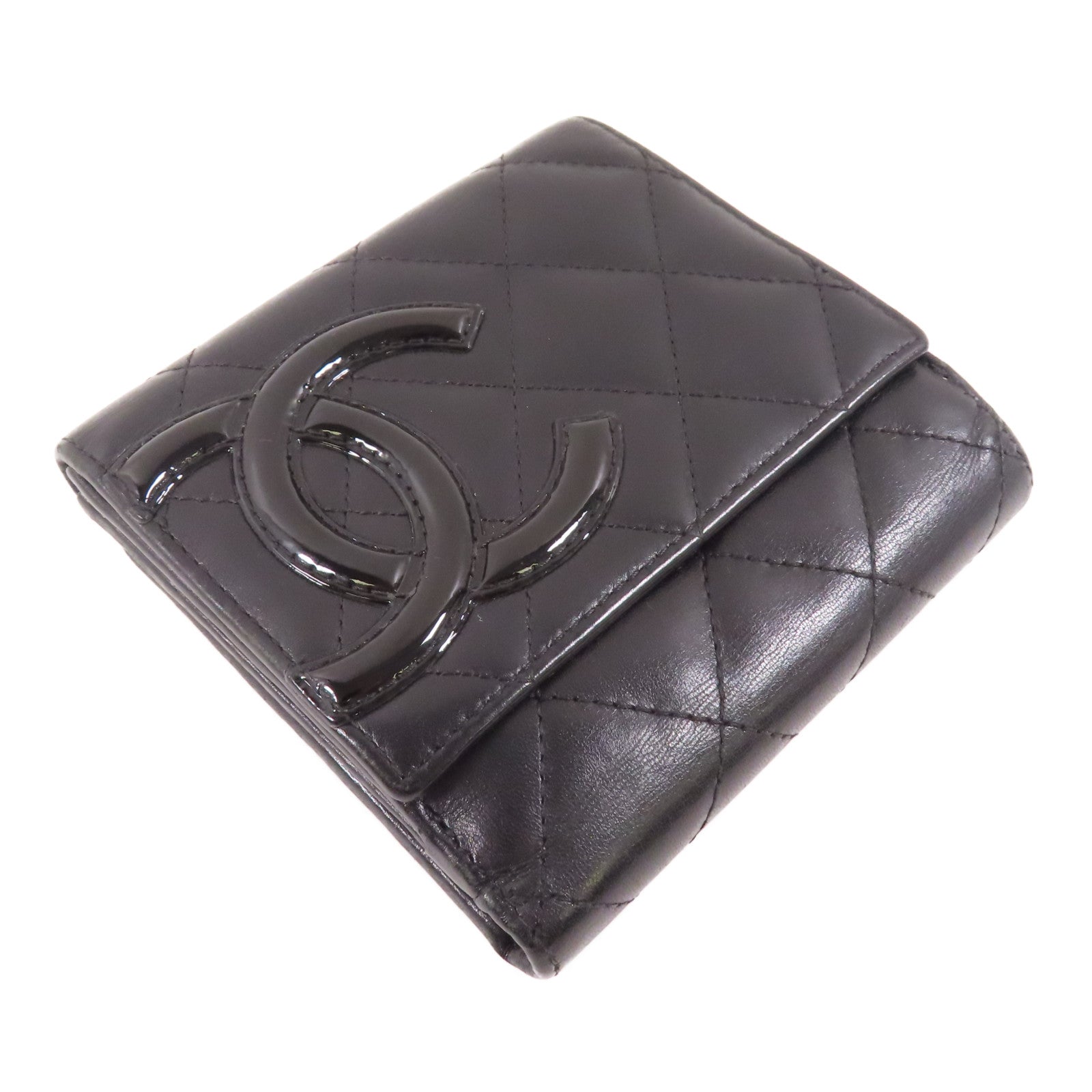 CHANEL 【激減優惠】牛皮皮革Cambon Compact Wallet錢包