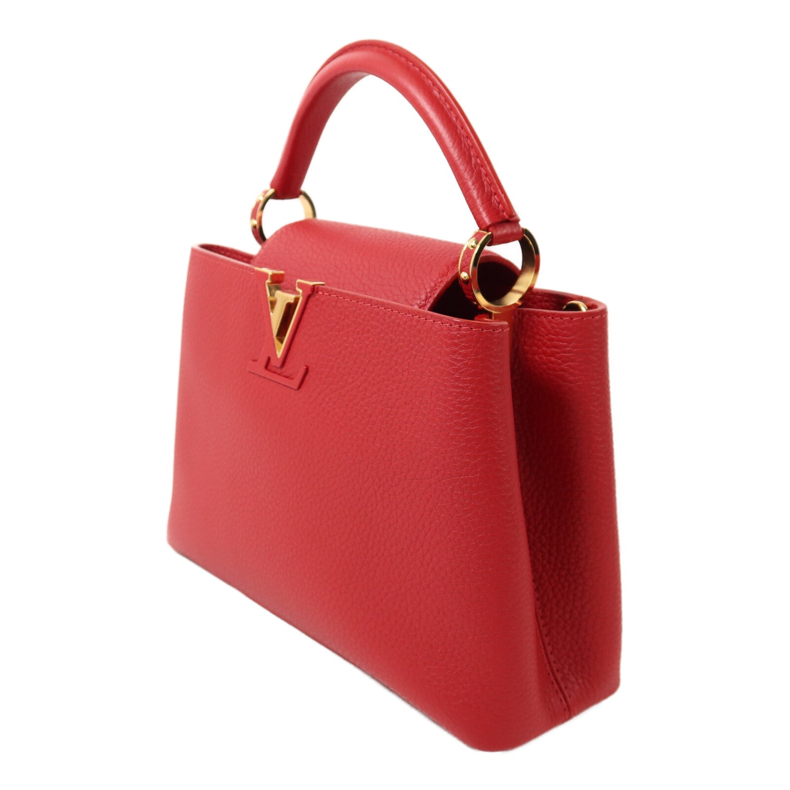 LOUIS VUITTON 牛皮皮革Capucines MM金扣手挽肩背兩用袋