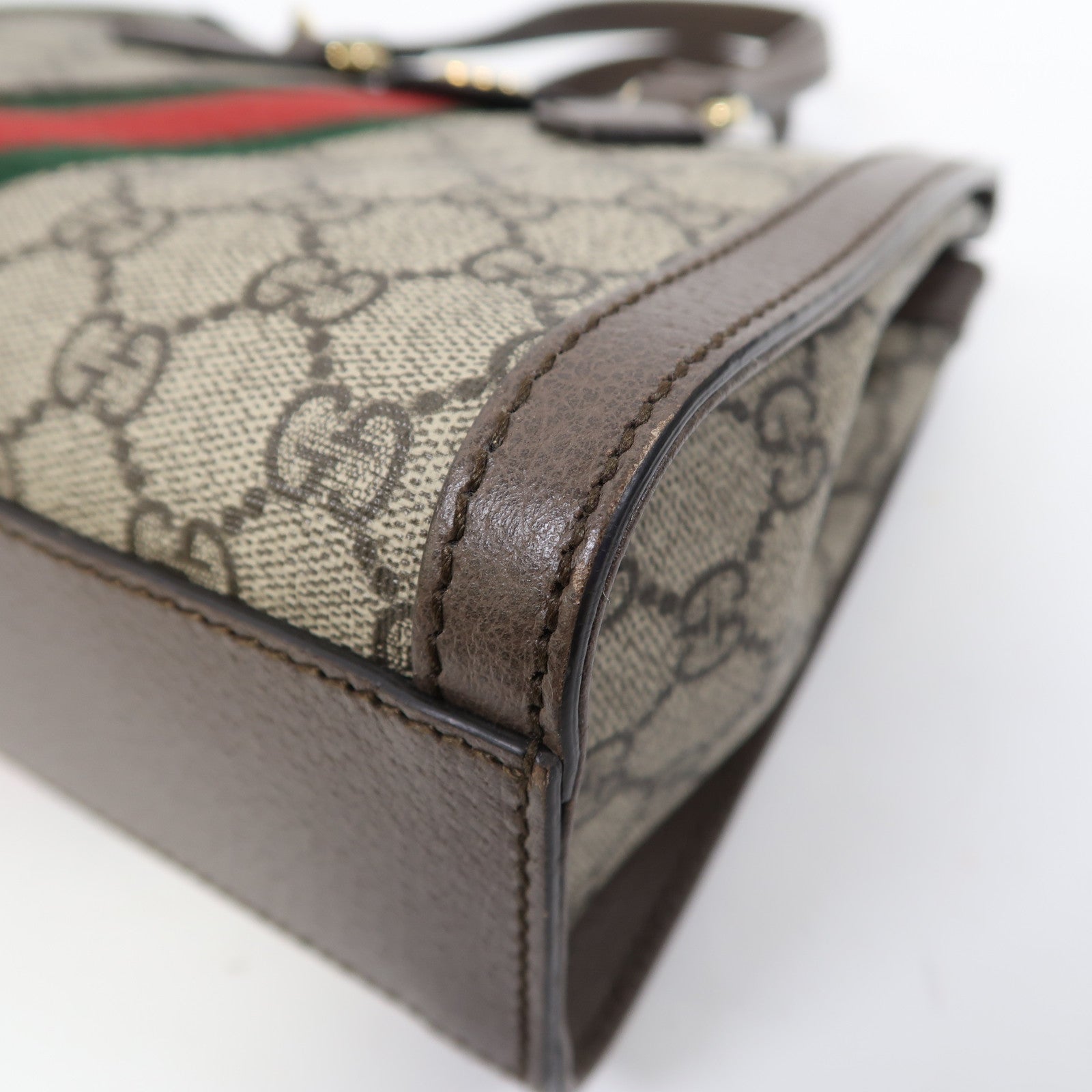 GUCCI 塗層帆布Ophidia Small Tote金扣手挽肩背兩用袋啡色