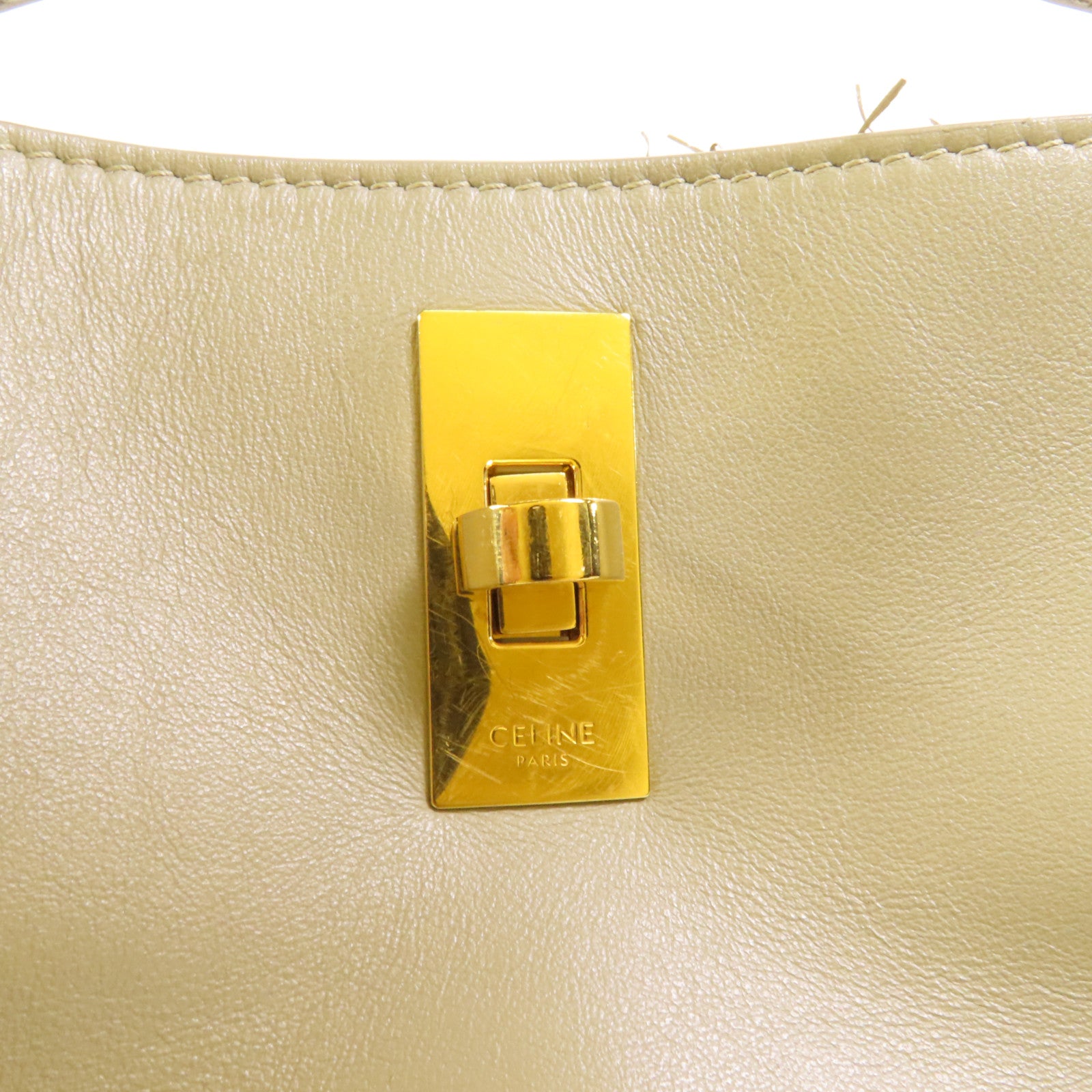 CELINE 牛皮皮革Bucket 16金扣手挽肩背兩用袋