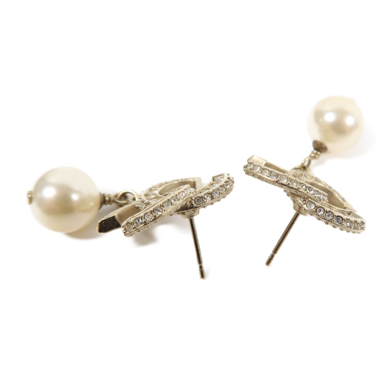 CHANEL 金屬Earrings耳環金色/白色