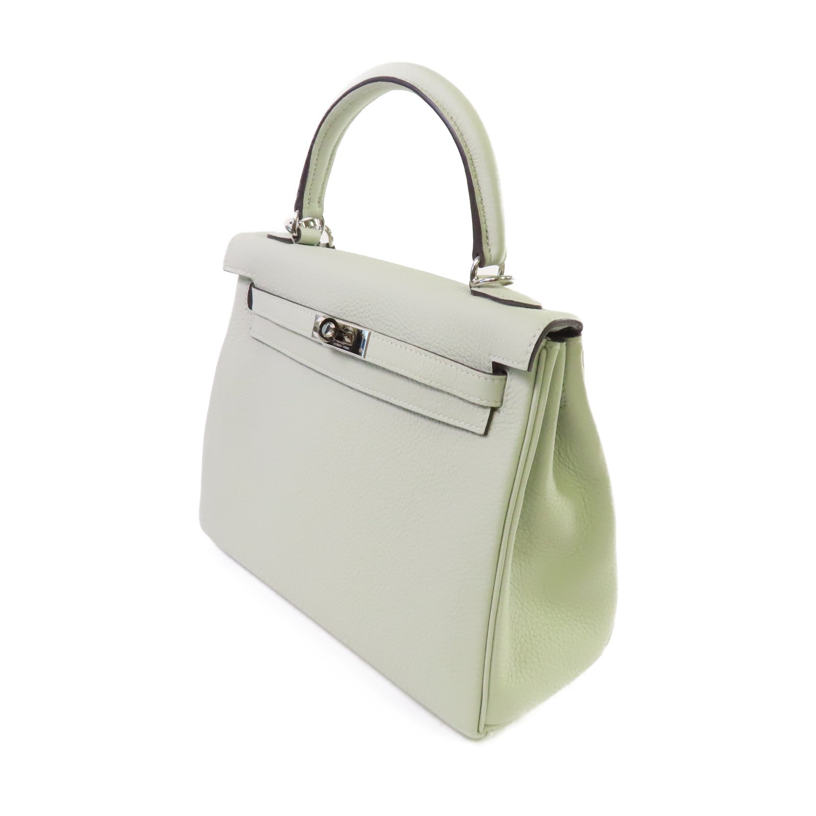 HERMES 【激減優惠】Togo皮革Kelly 25 2way Handbag銀扣手挽肩背兩用袋Gris Neve水晶灰色