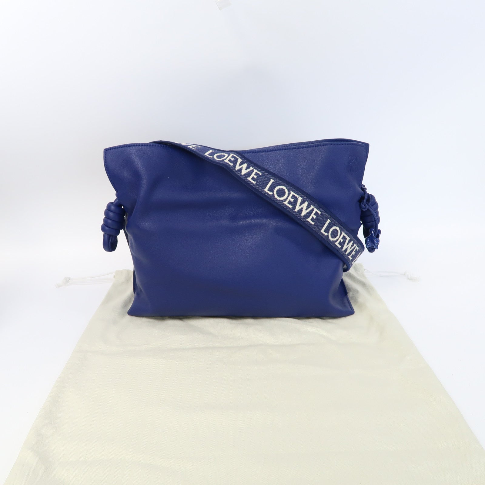 LOEWE 牛皮皮革Medium Flamenco Clutch肩背袋藍色