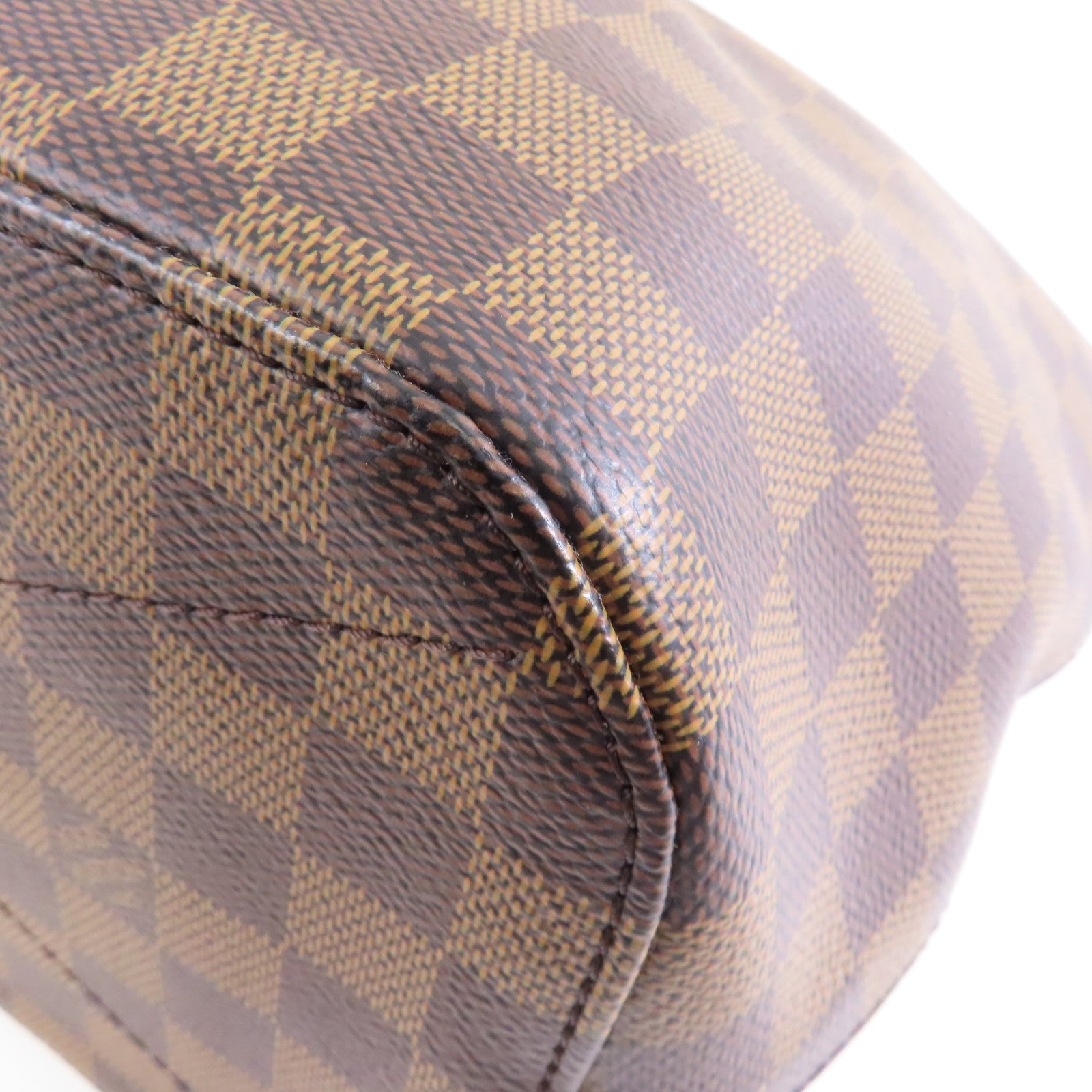 LOUIS VUITTON Damier Siena MM金扣肩背袋棕色