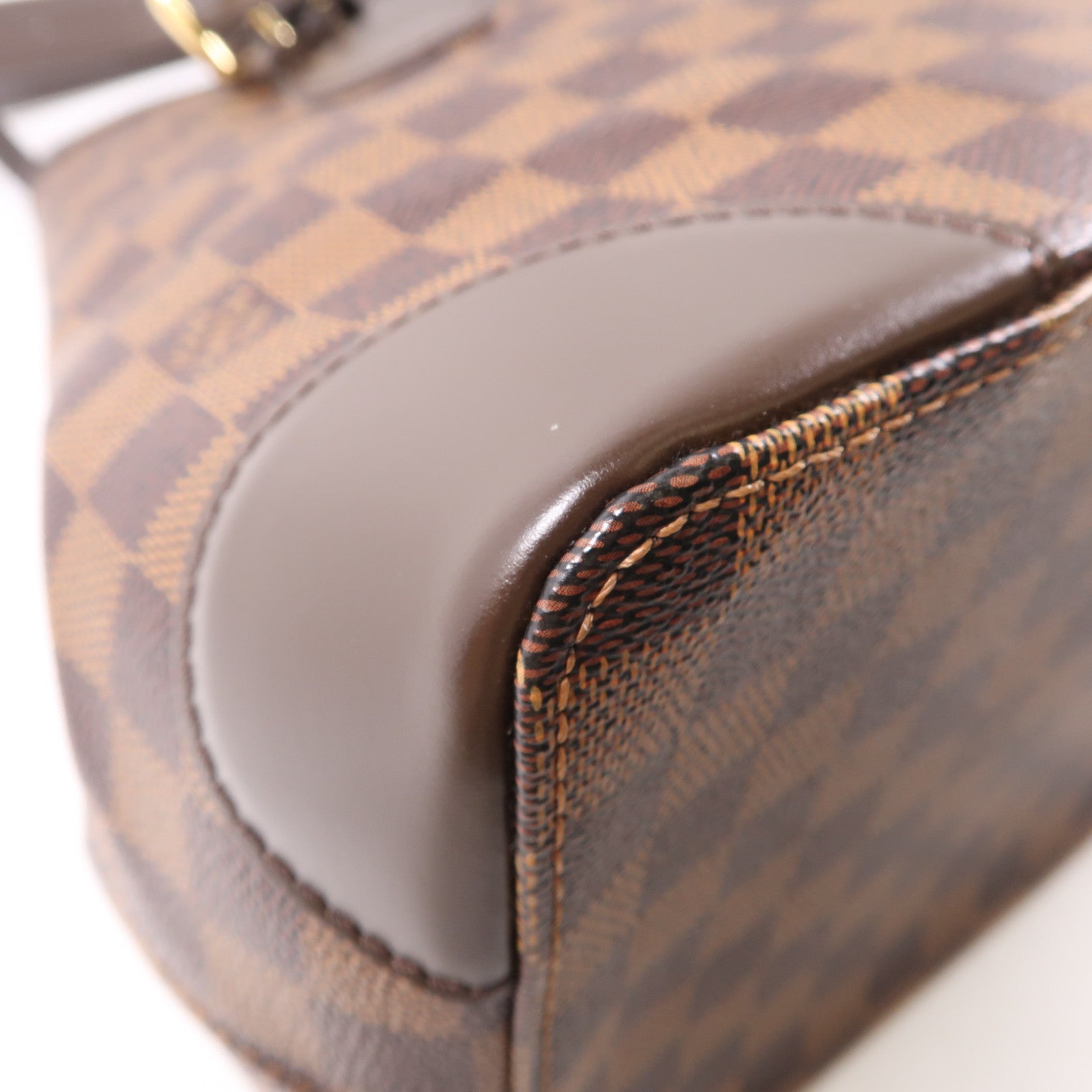LOUIS VUITTON Damier Hampstead MM金扣肩背袋棕色