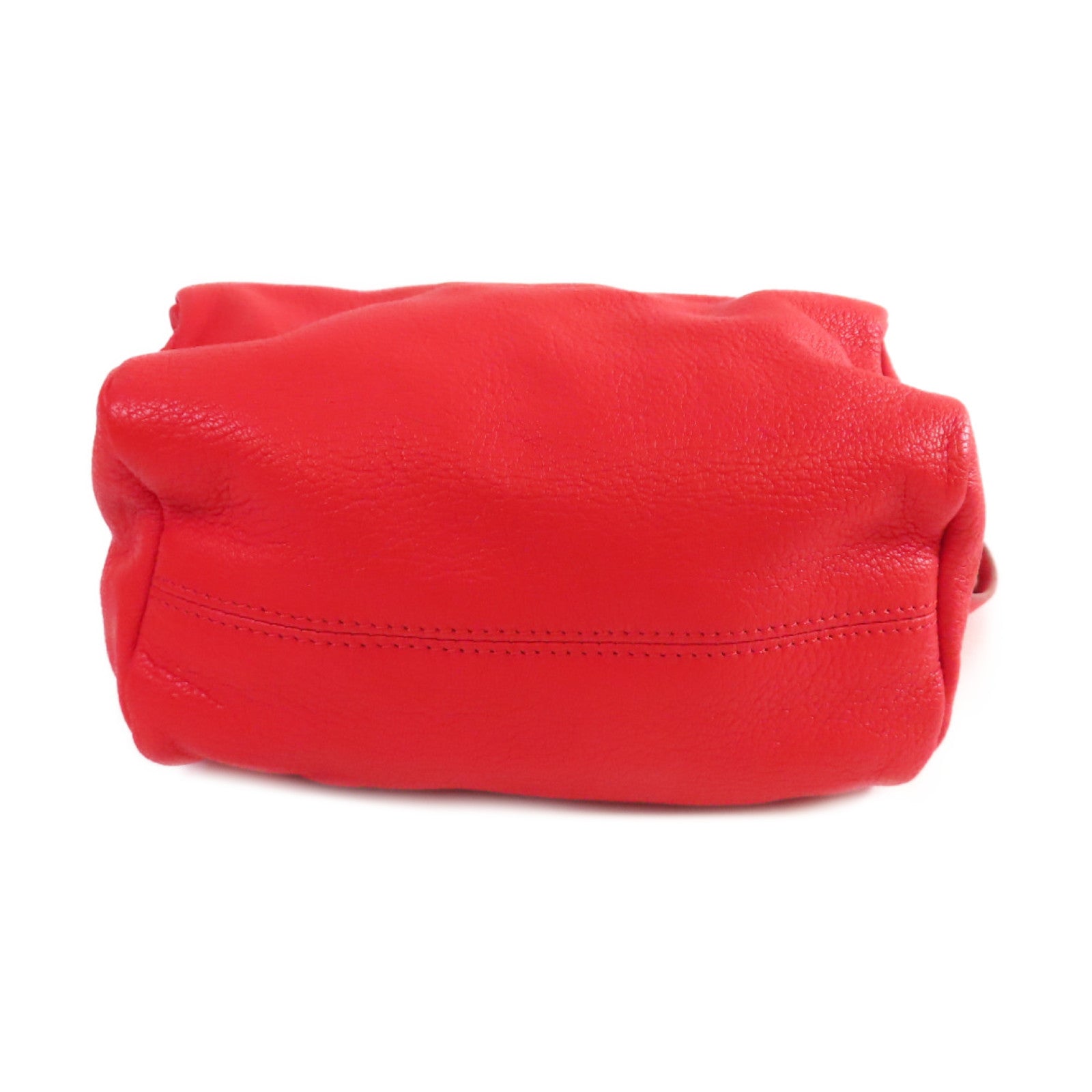 GIVENCHY 皮革Pandora Pouch with Handle銀扣手挽袋紅色