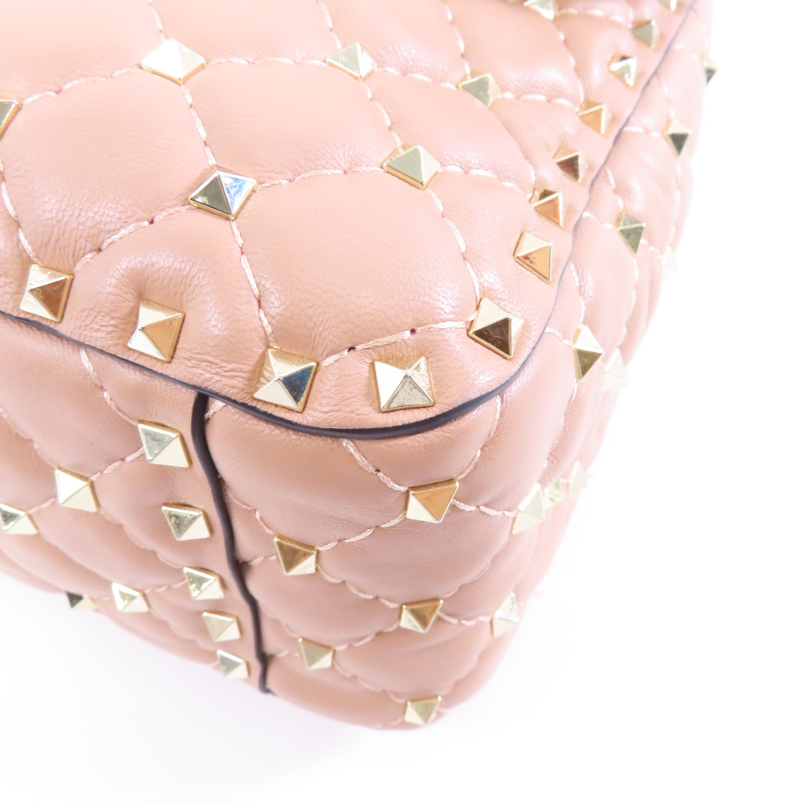 Valentino 牛皮皮革2way Shoulder Bag金扣手挽肩背兩用袋粉紅色