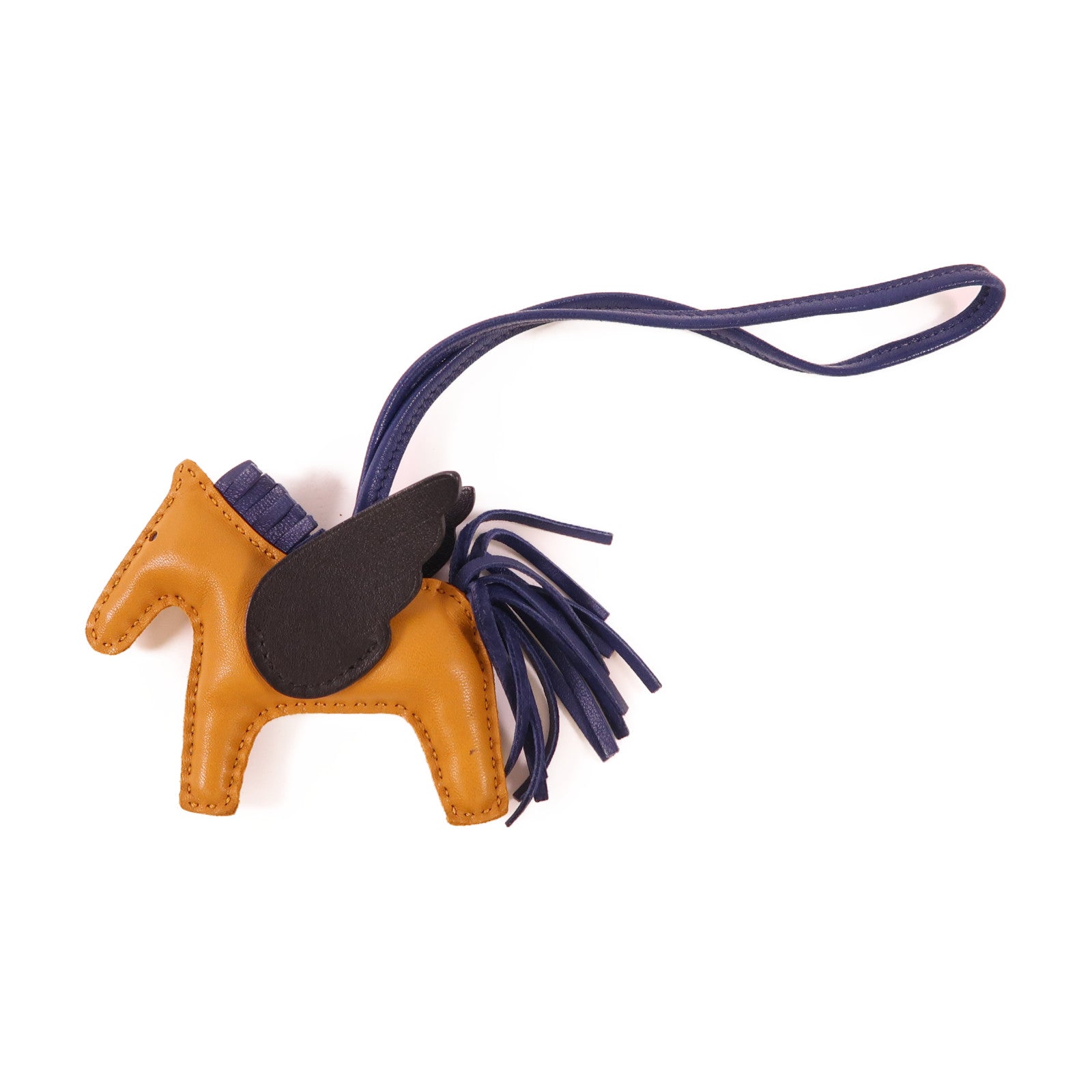 HERMES 【激減優惠】Swift/Milo皮革Rodeo Pegase PM掛飾Sesame
