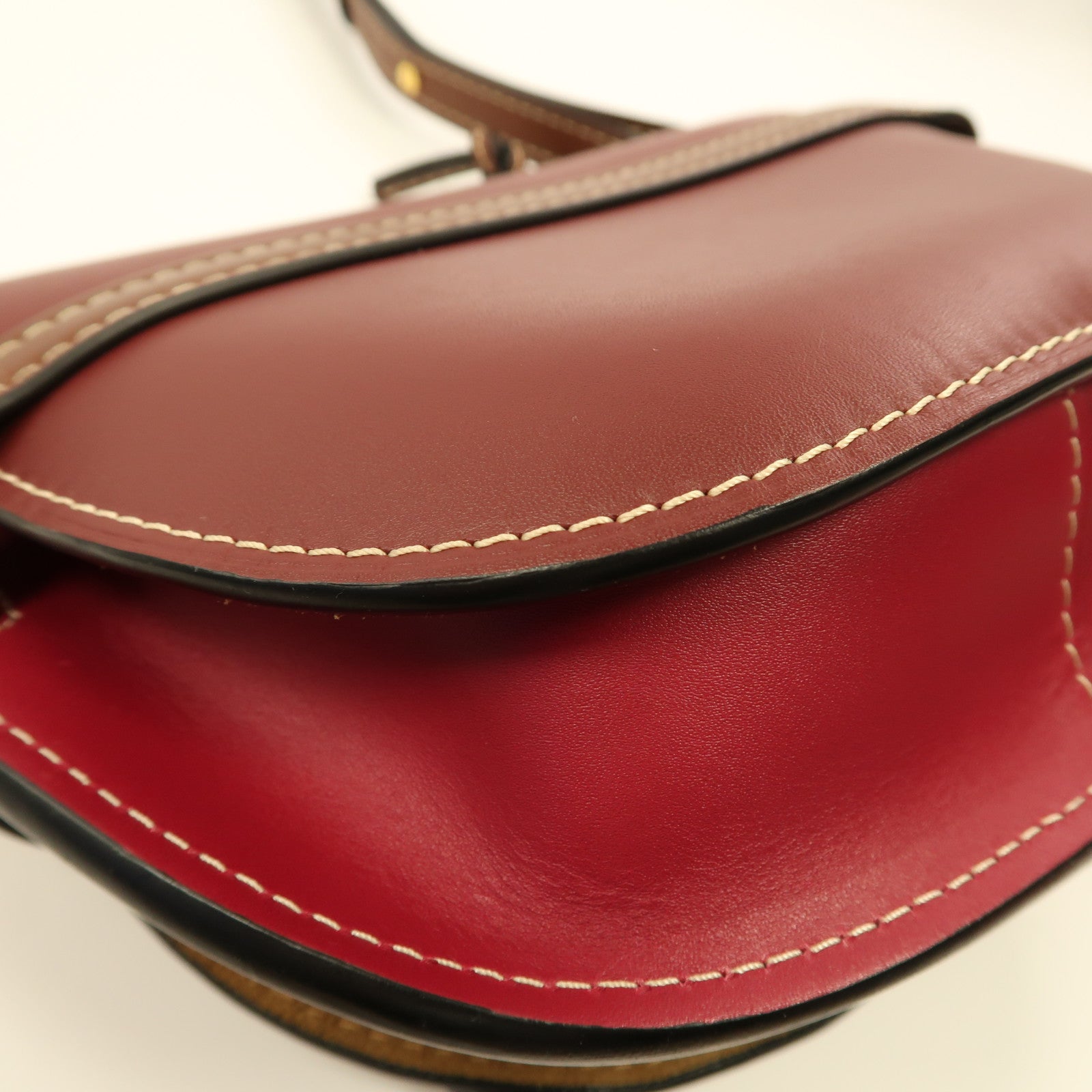 LOEWE 牛皮皮革Gate Small金扣肩背袋紅色