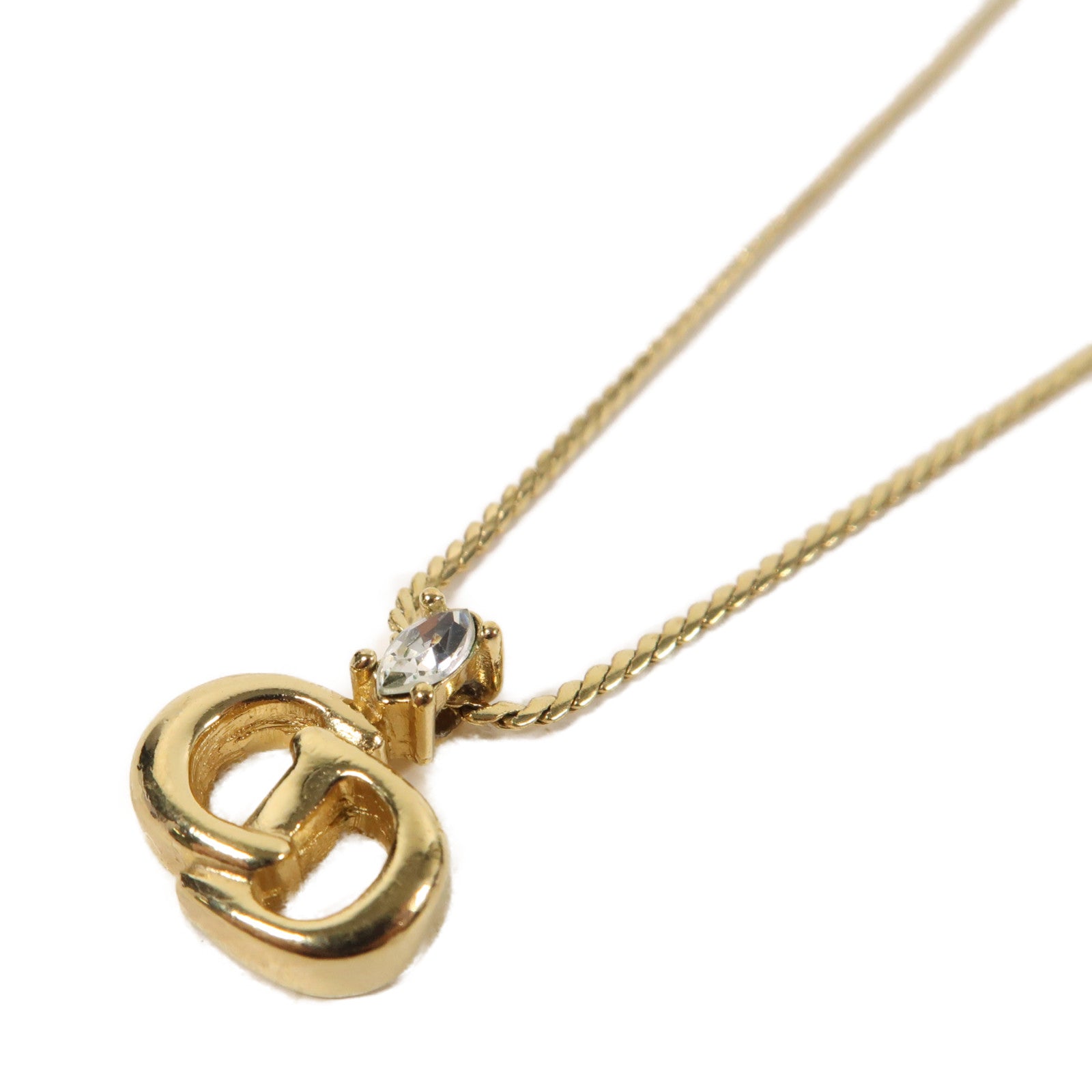 Dior 金屬CD Logo Vintage Necklace項鍊金色