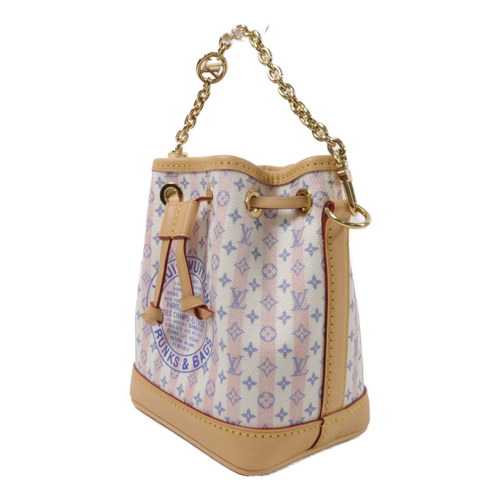 LOUIS VUITTON Bicolor Monogram Nano Noe鏈帶手挽肩背兩用袋