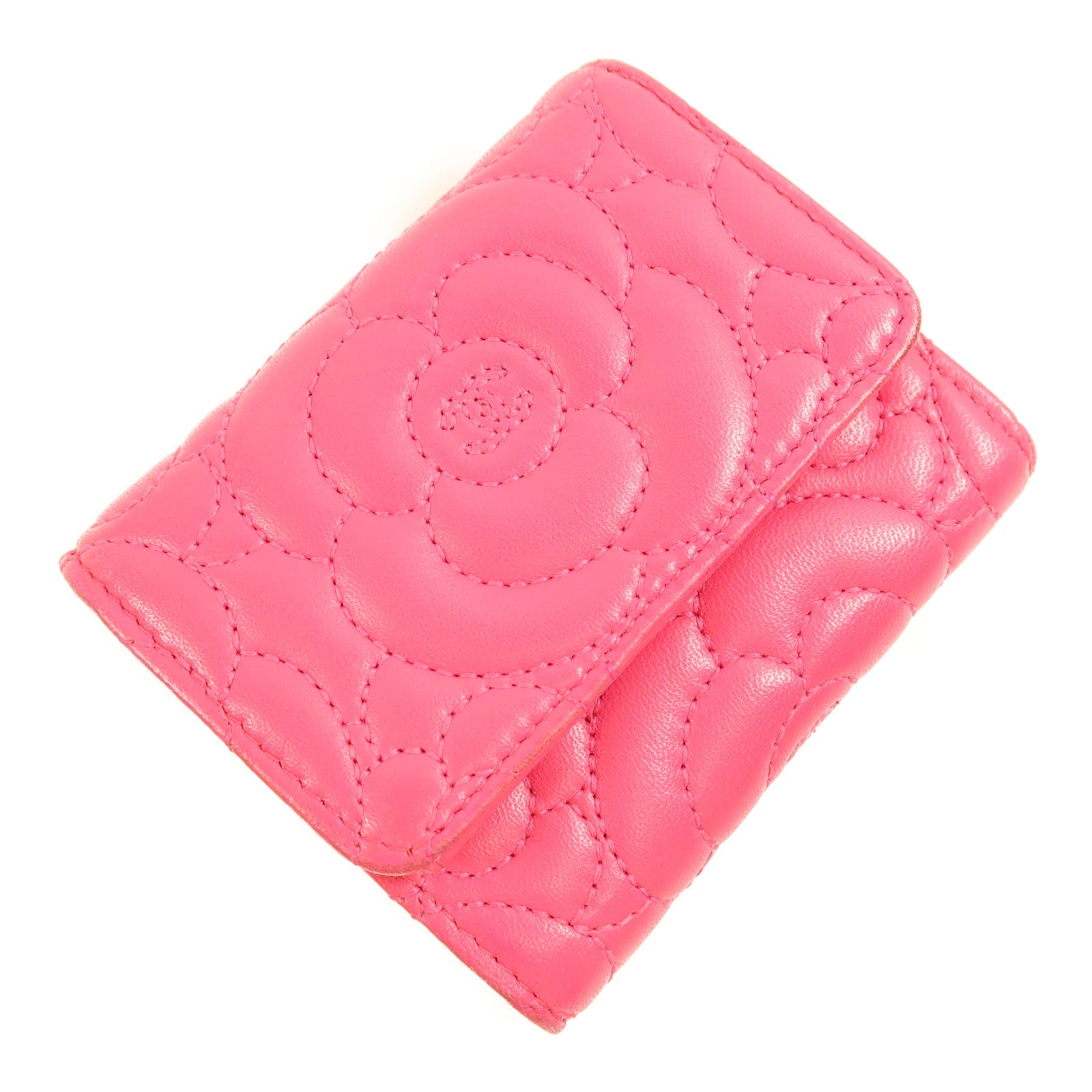 CHANEL 羊皮皮革Wallet銀扣錢包