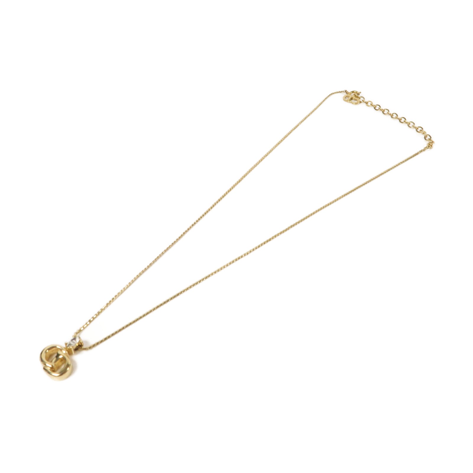 Dior 金屬CD Logo Vintage Necklace項鍊金色