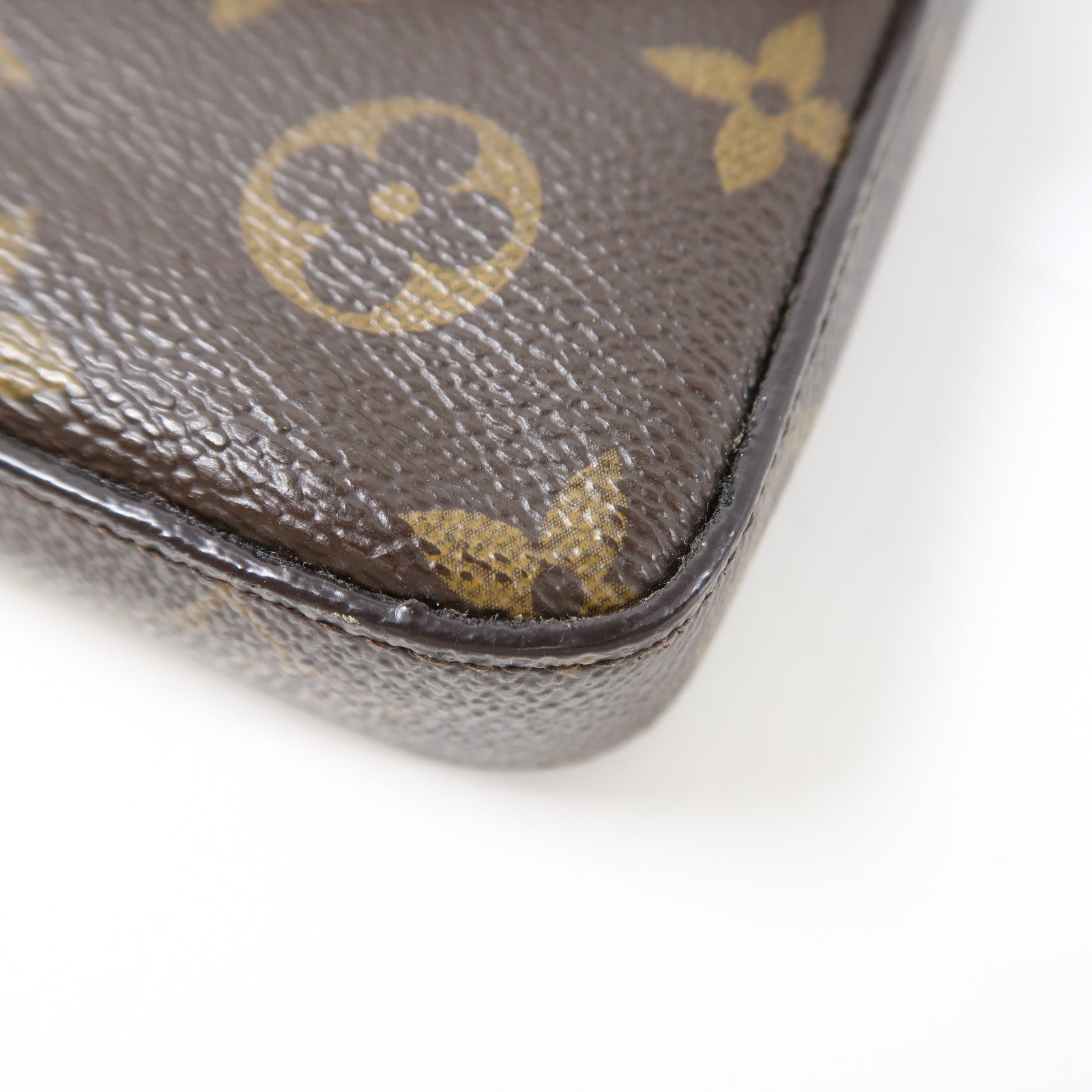 LOUIS VUITTON Monogram Pochette Felicie金扣鏈帶肩背袋啡色