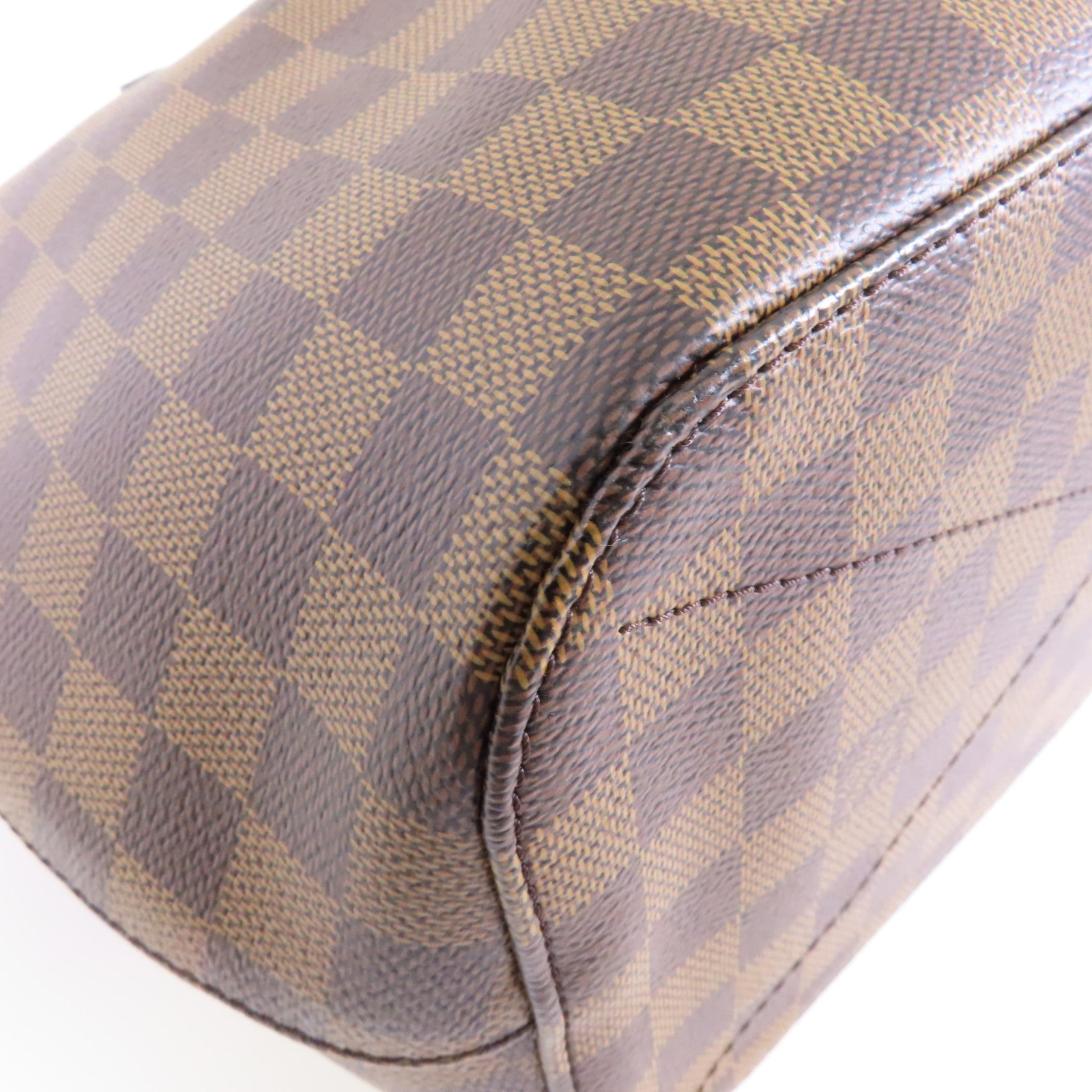 LOUIS VUITTON Damier Siena MM金扣肩背袋棕色