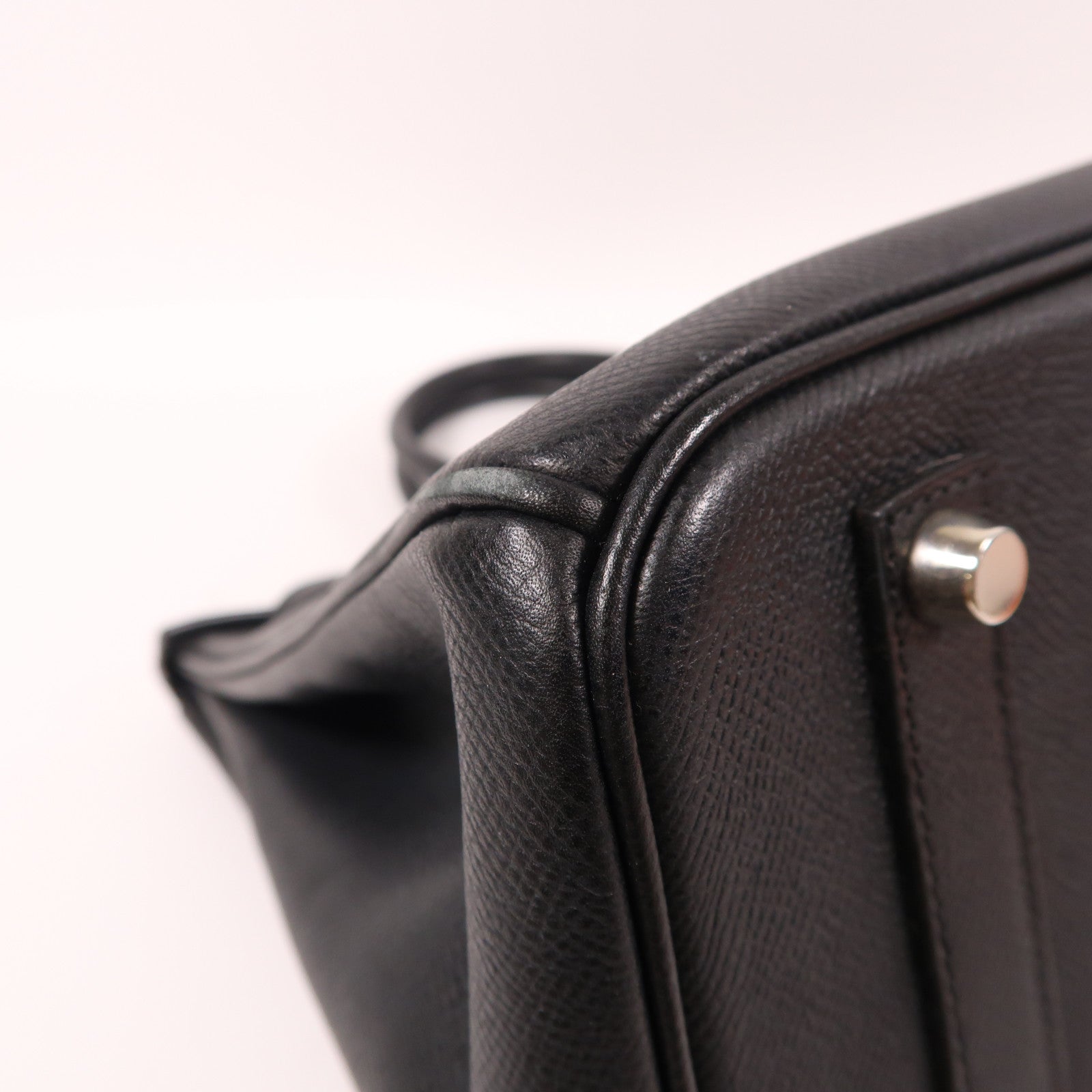 HERMES Epsom皮革Birkin 35銀扣手挽袋黑色