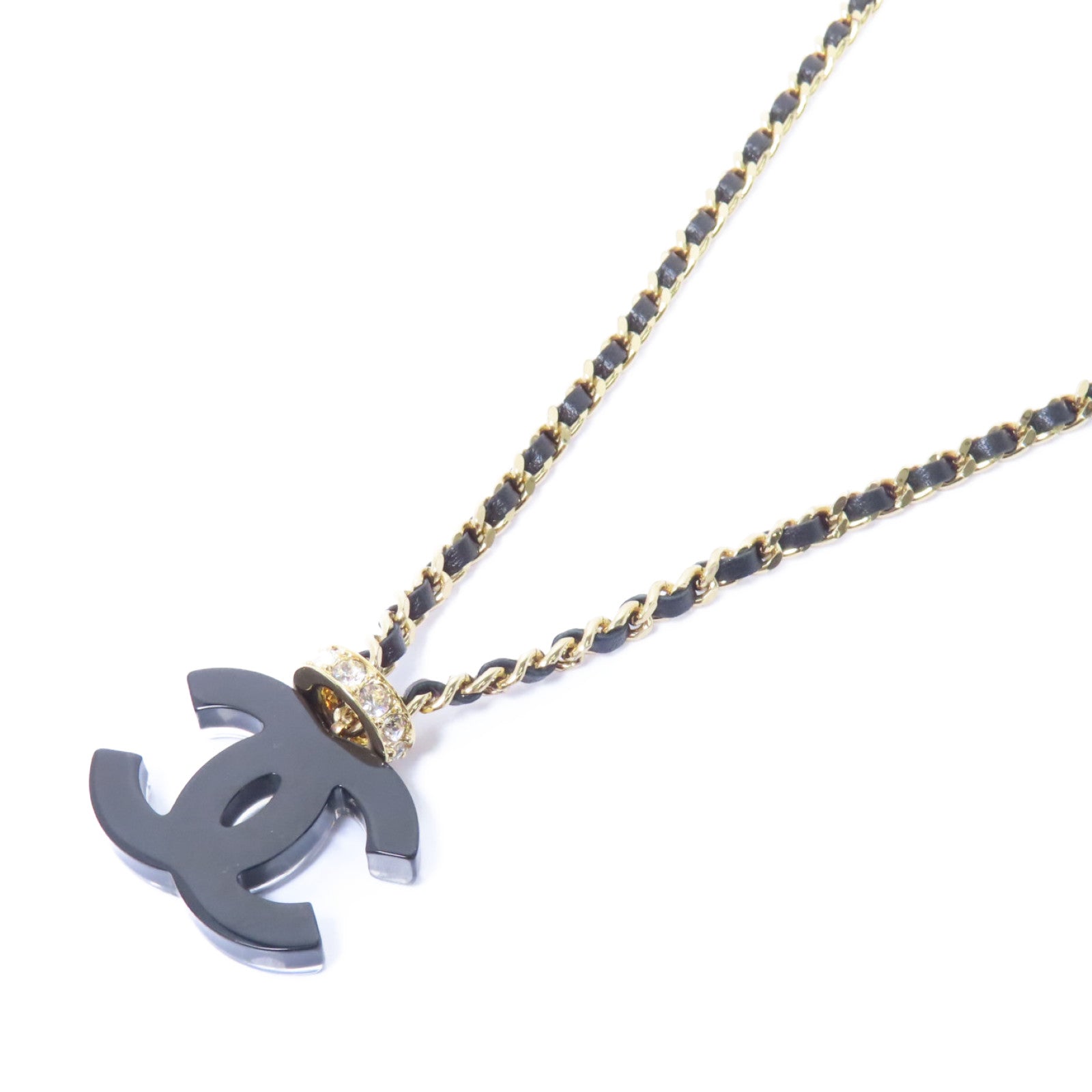 CHANEL 金屬Necklace項鍊黑色/金色