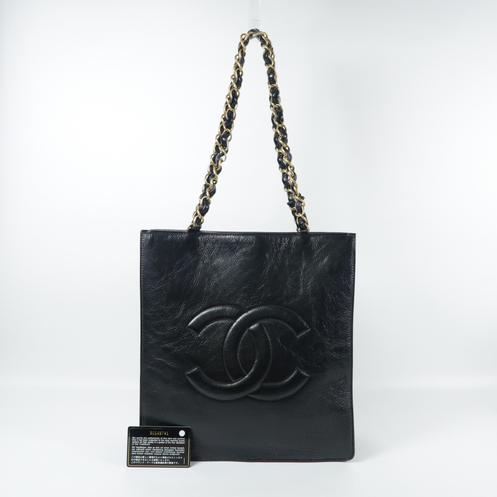CHANEL CC GHW Shoulder Bag Leather Black