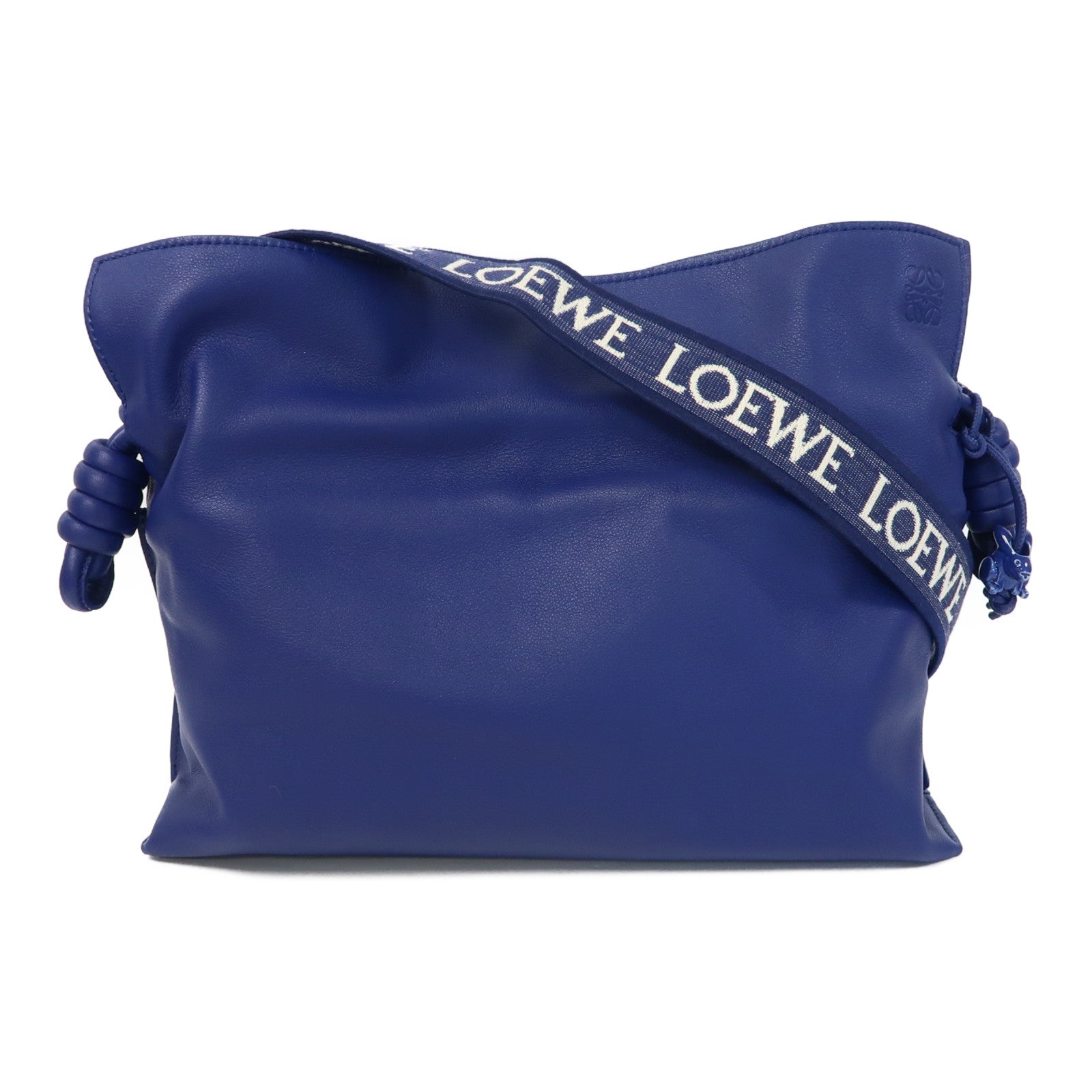 LOEWE 牛皮皮革Medium Flamenco Clutch肩背袋藍色