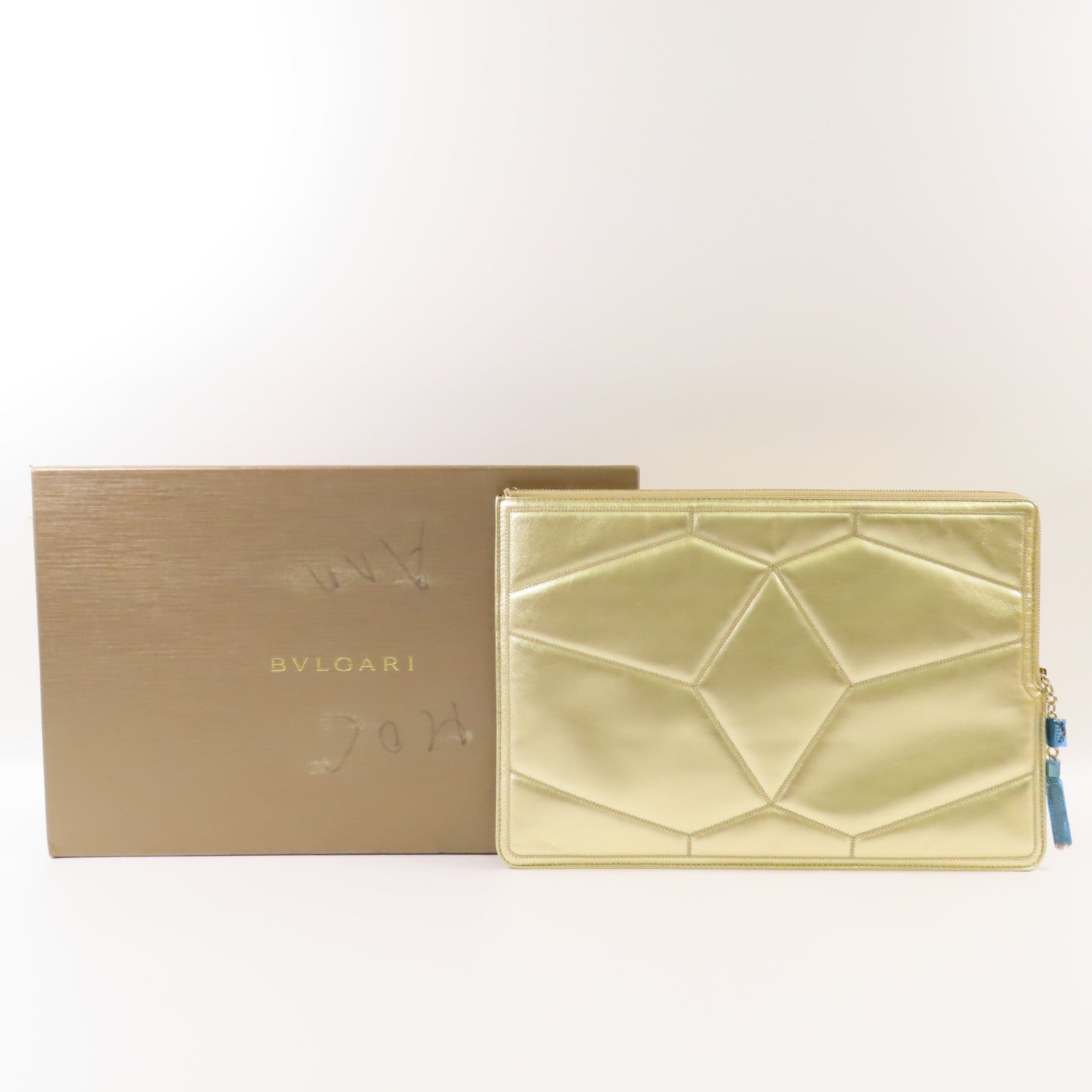 BVLGARI 【激減優惠】牛皮皮革Clutch Bag金扣手拿包