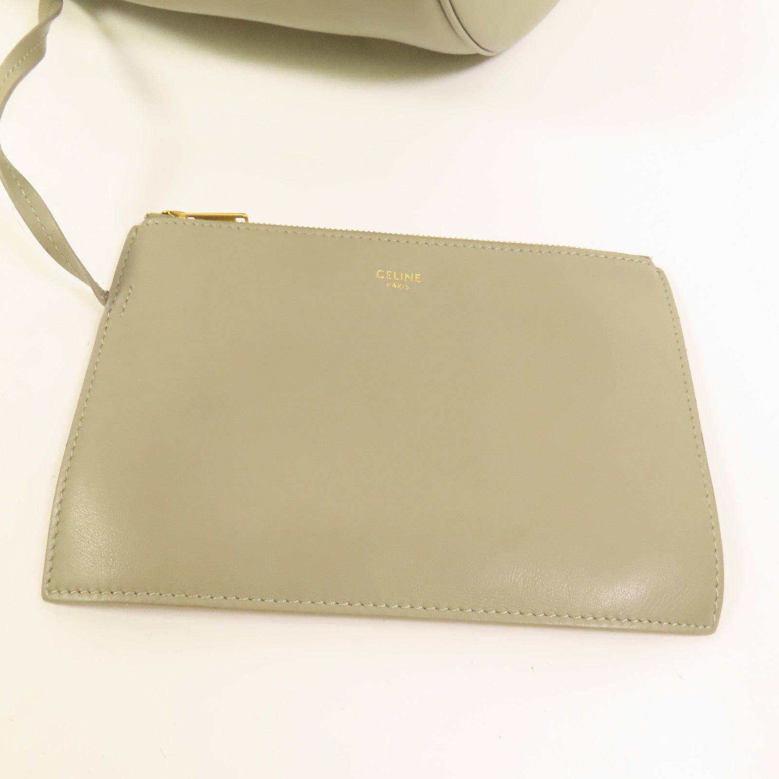 CELINE 牛皮皮革Bucket 16金扣手挽肩背兩用袋