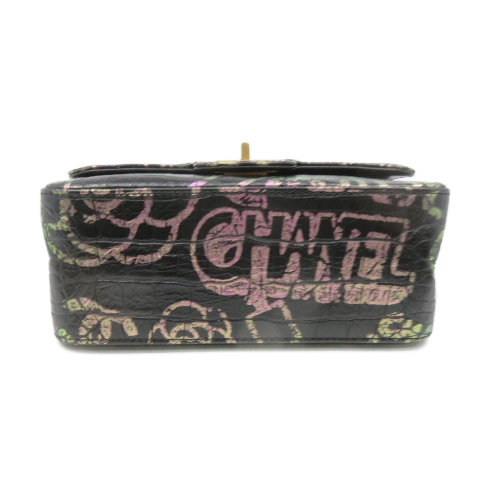 CHANEL 【清倉大減價】鱷魚皮革2.55 Chain Shoulder Bag金扣鏈帶肩背袋黑色/彩色