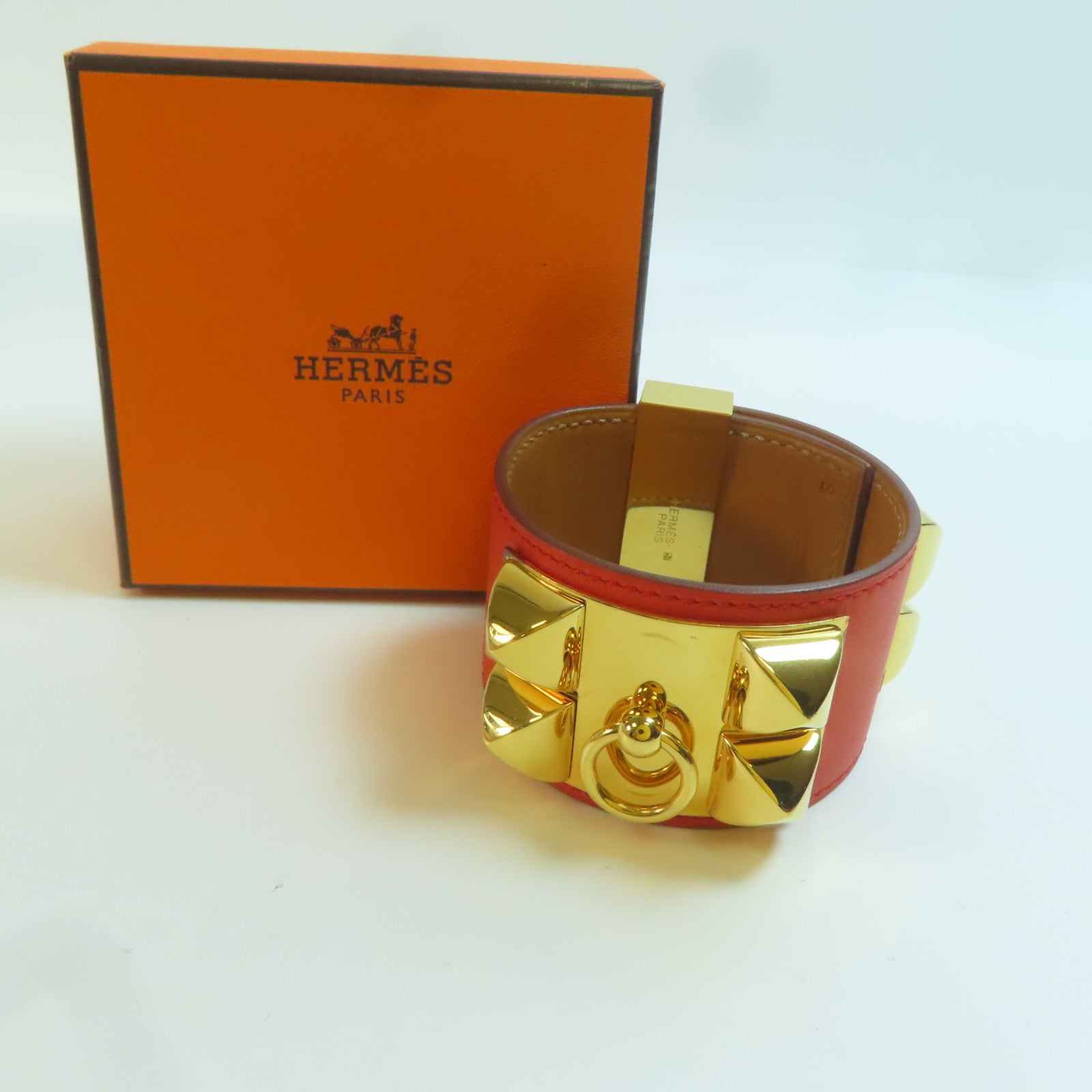HERMES 【激減優惠】Swift皮革Collier De Chien金扣手帶Capcine