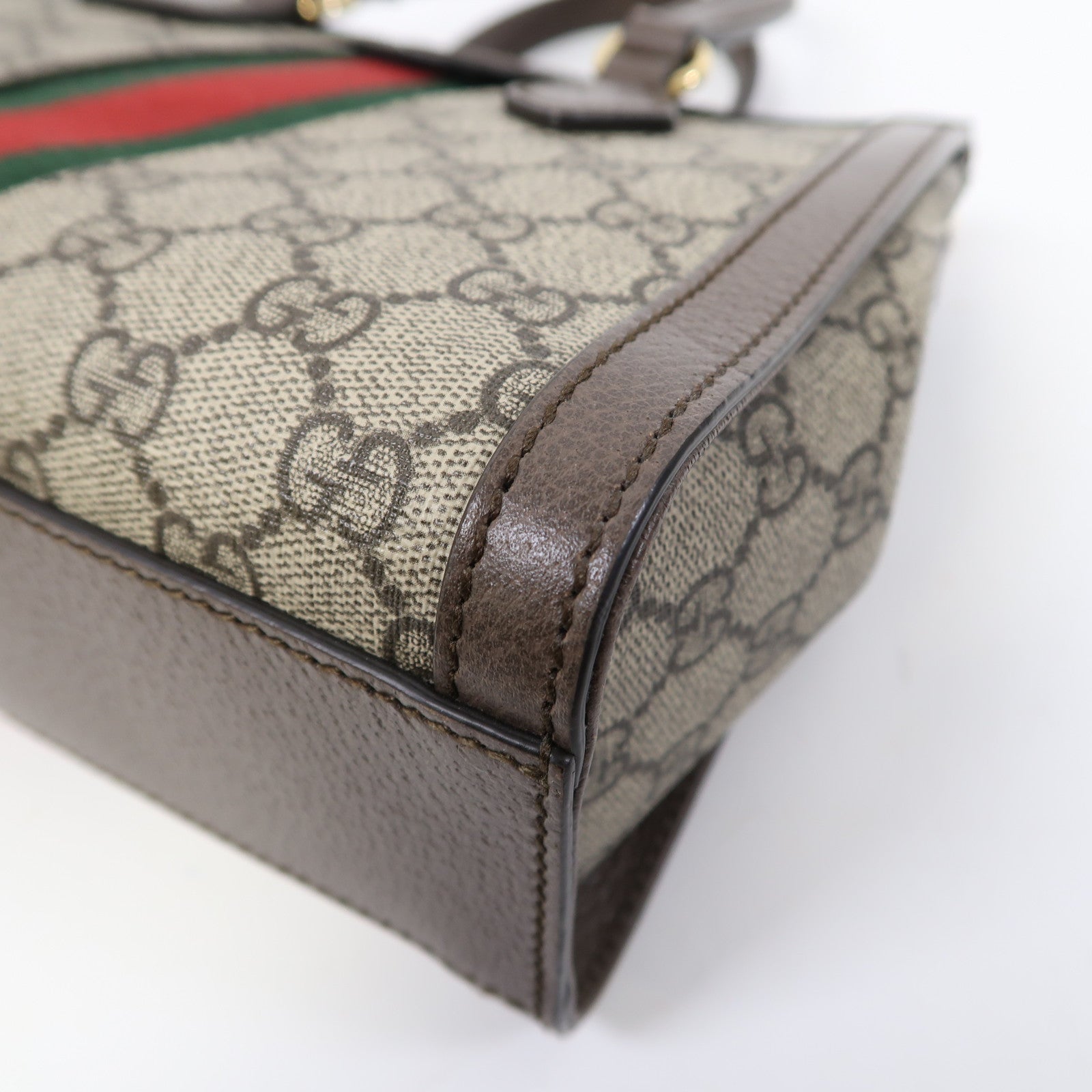 GUCCI 塗層帆布Ophidia Small Tote金扣手挽肩背兩用袋啡色