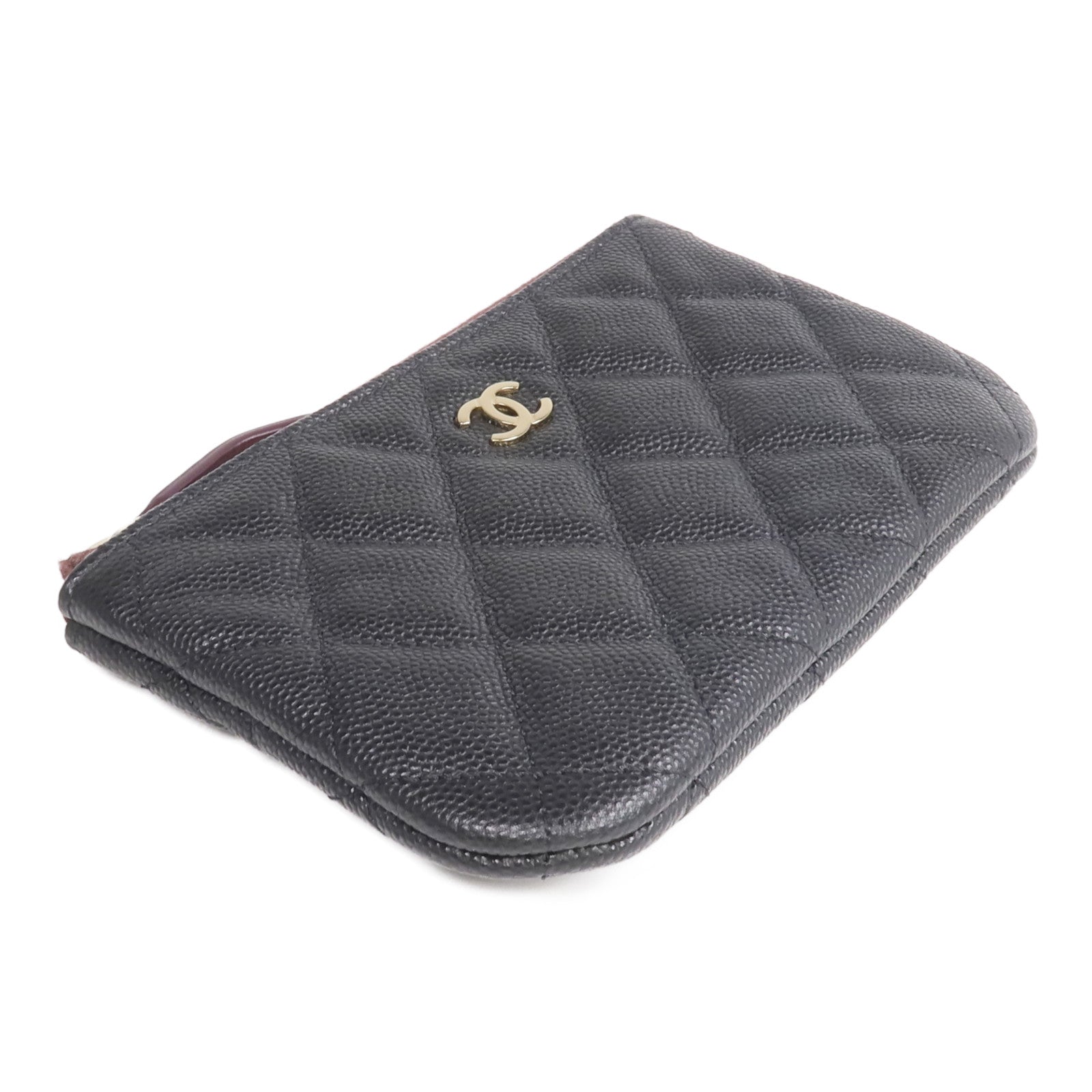 CHANEL 牛皮皮革Mini Pouch金扣手拿包