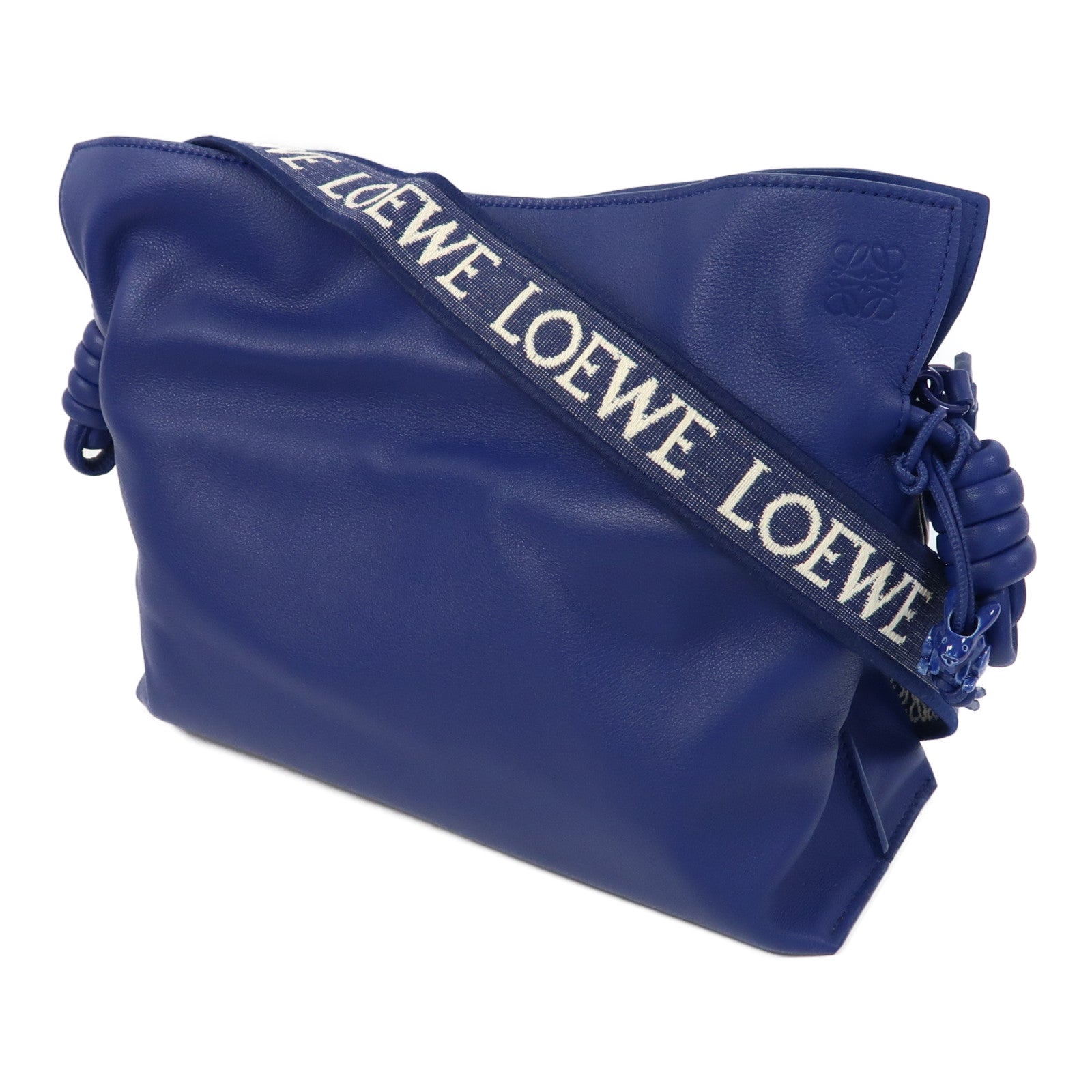 LOEWE 牛皮皮革Medium Flamenco Clutch肩背袋藍色