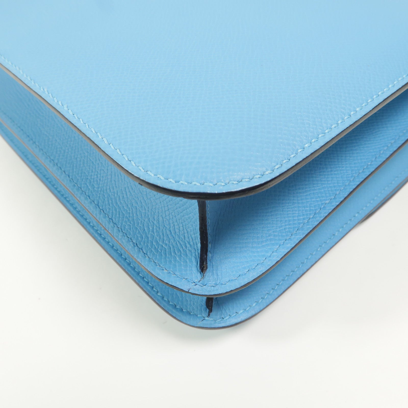 HERMES Epsom皮革Constance 24肩背袋Bleu Du Nord/Rouge de Coeur
