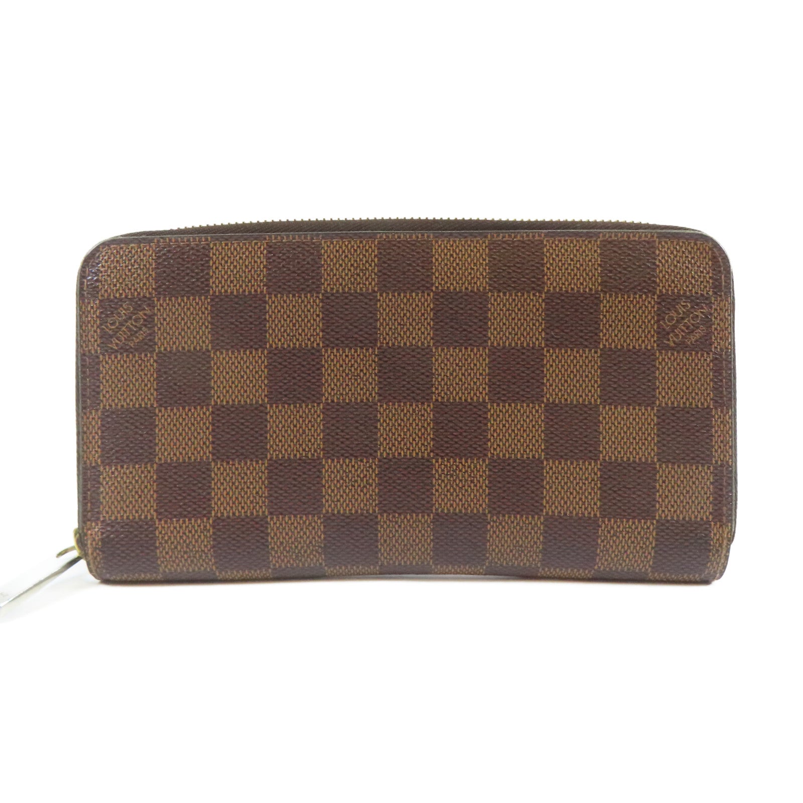 LOUIS VUITTON Damier Zippy Wallet金扣長錢包啡色