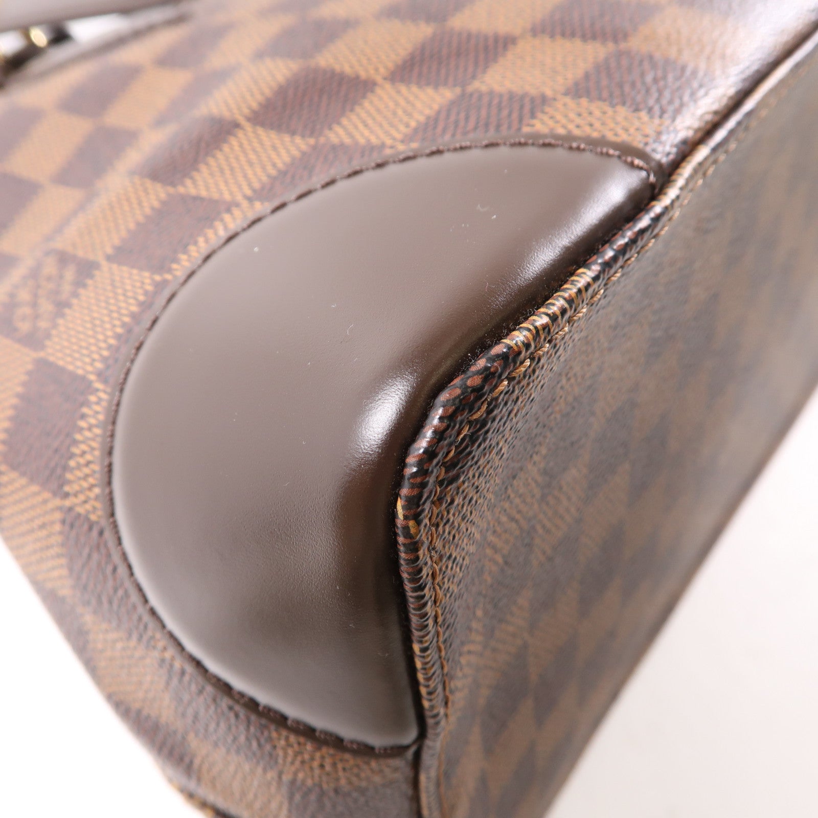 LOUIS VUITTON Damier Hampstead MM金扣肩背袋棕色