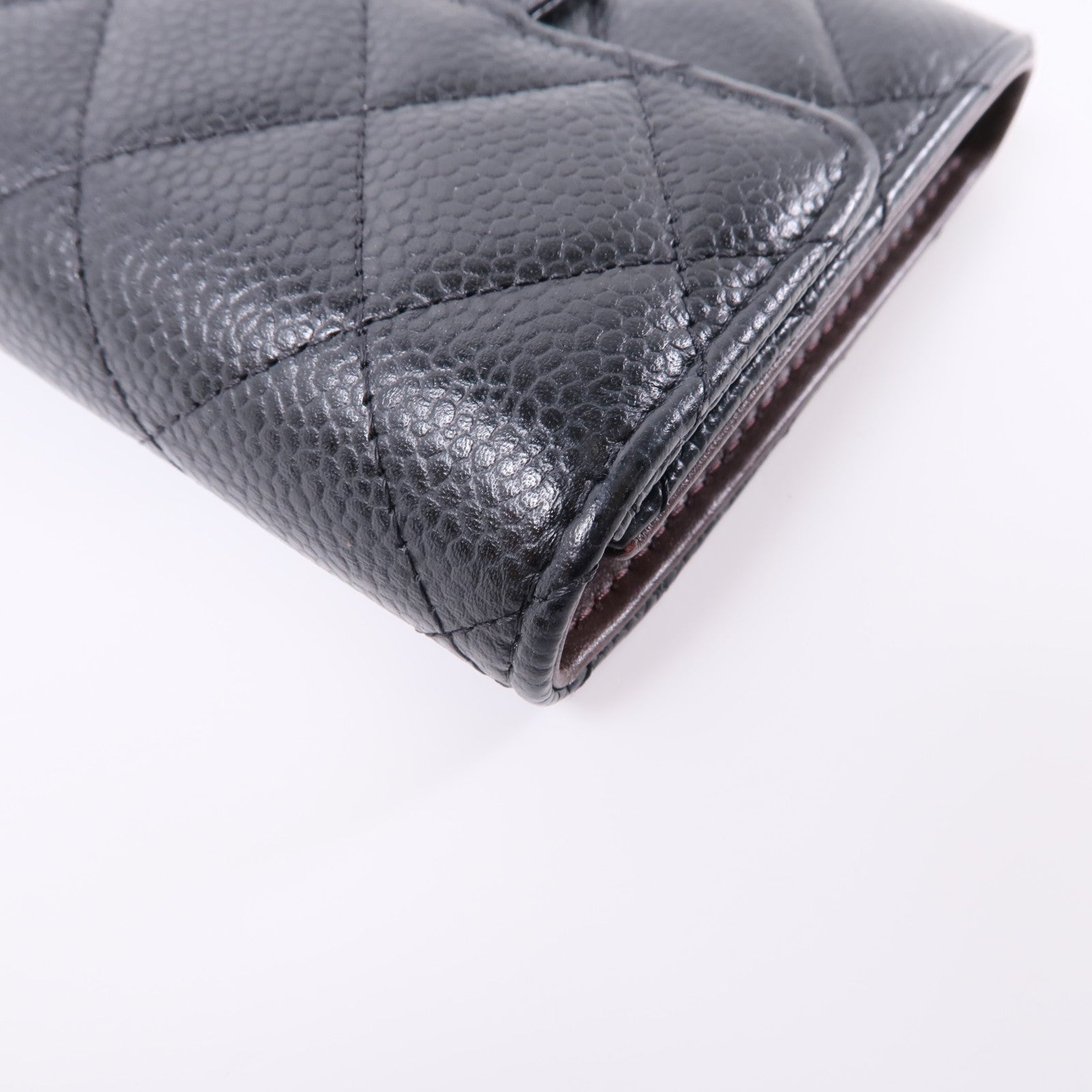 CHANEL 牛皮皮革Wallet金扣錢包黑色