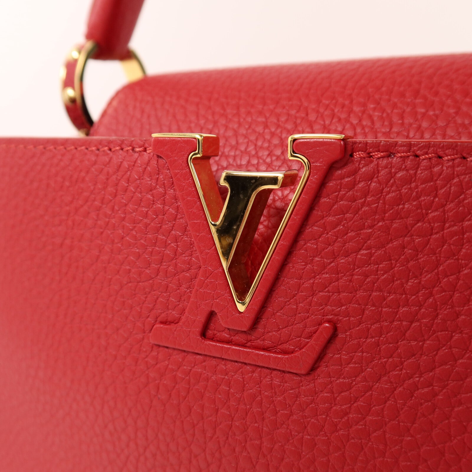 LOUIS VUITTON 牛皮皮革Capucines MM金扣手挽肩背兩用袋