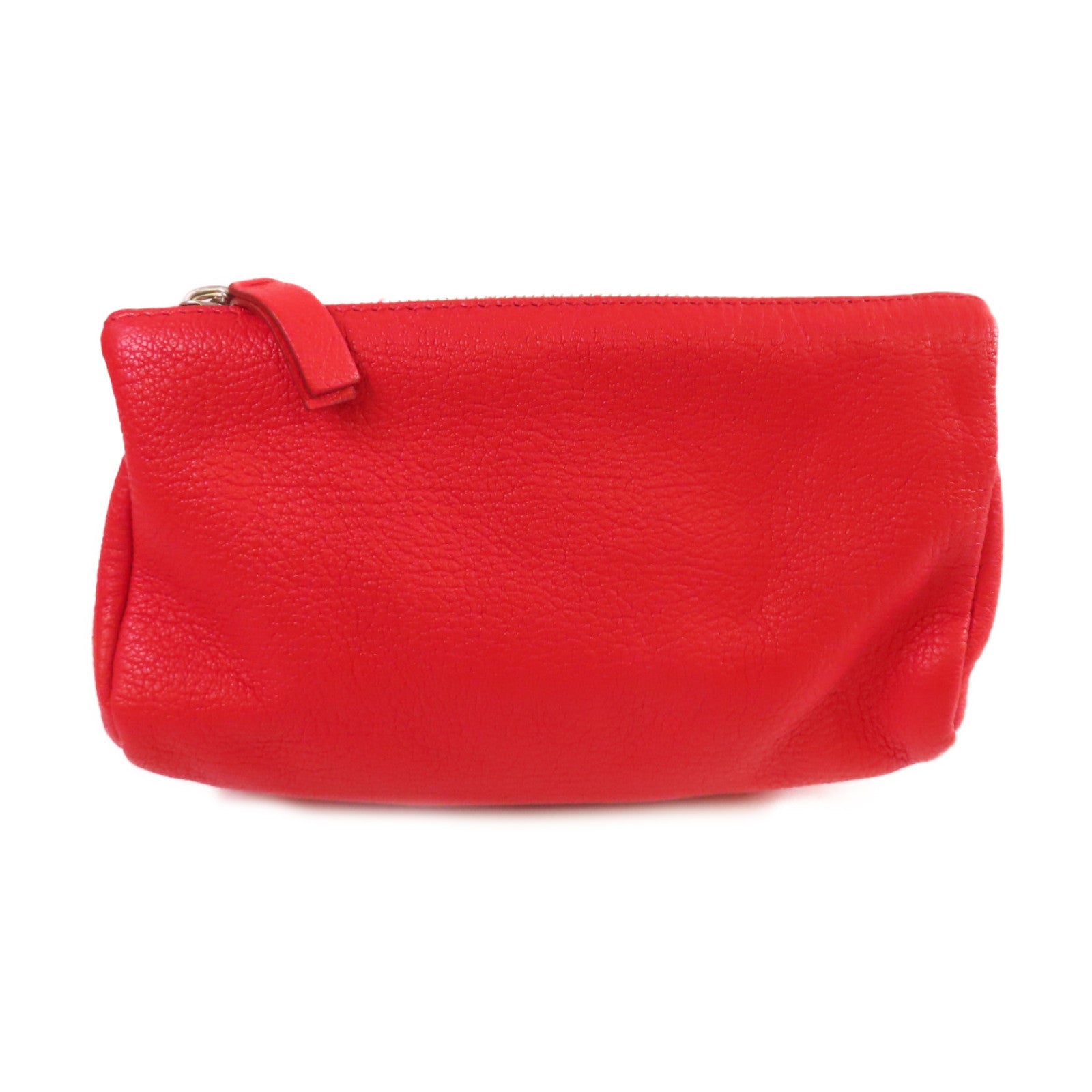 GIVENCHY 皮革Pandora Pouch with Handle銀扣手挽袋紅色
